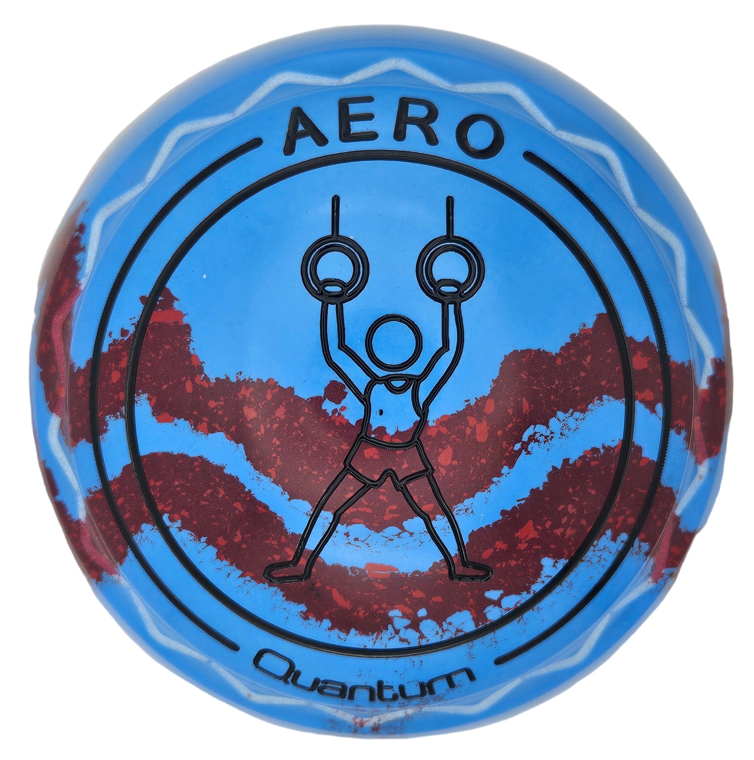 Aero Quantum 1H Solid Blue Maroon Swirl Z-Scoop Rings Emblem (BACK)