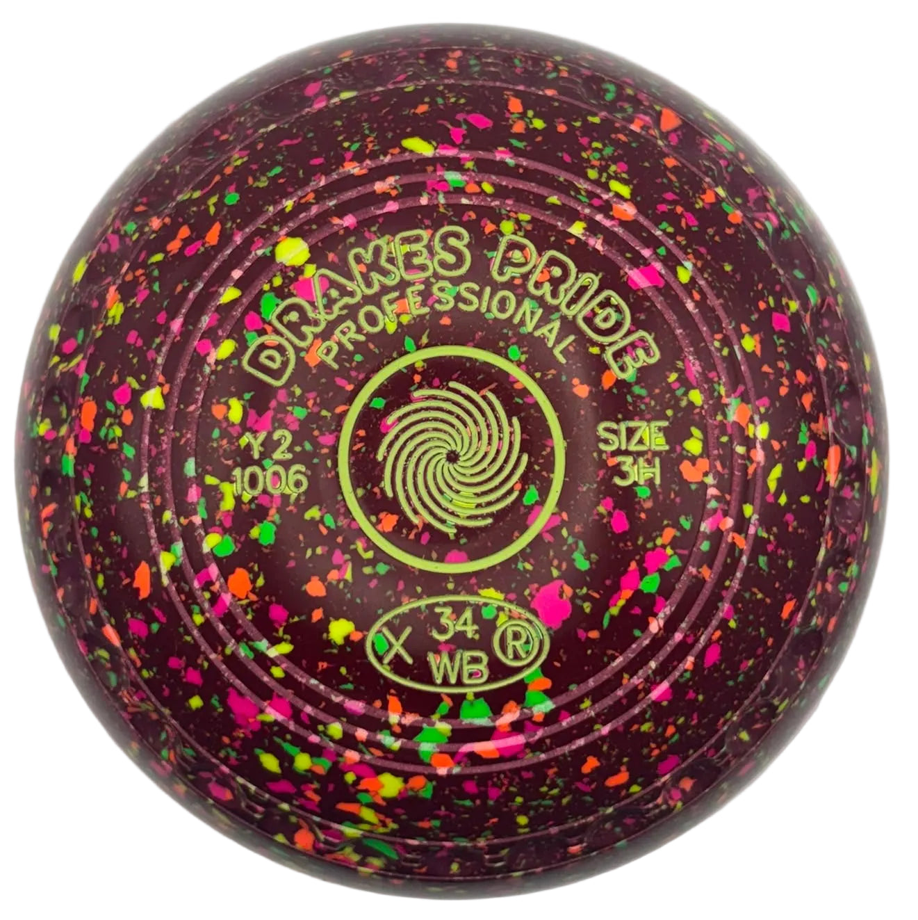 Drakes Pride Professional 3H Maroon Fluorescent Harlequin Spiral Emblem frotn