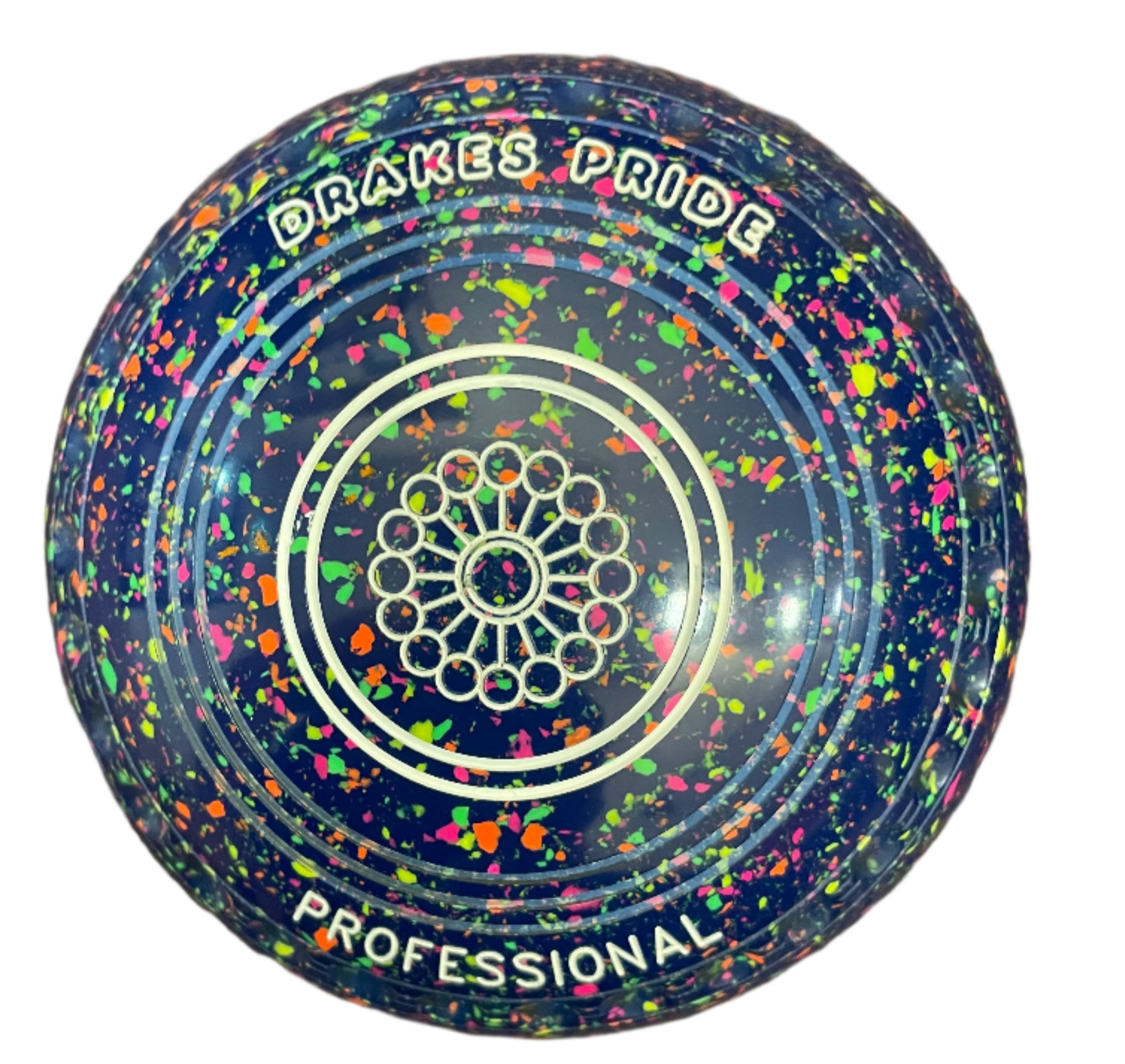 Drakes Pride Professional 3H Mid Blue Fluorescent Harlequin Geometric Emblem REAR