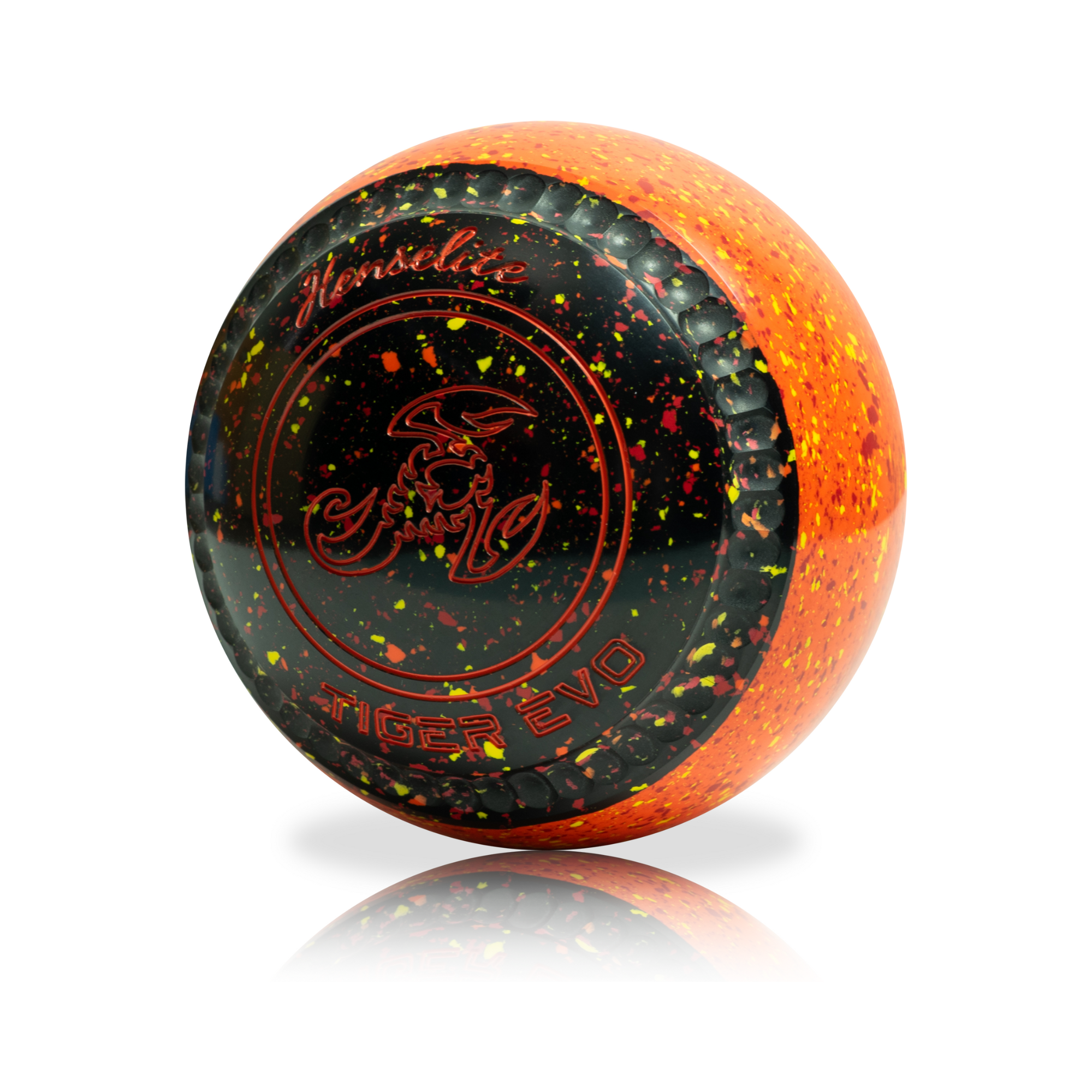 Orange and black ball with 'Hendrick' branding on a white background
