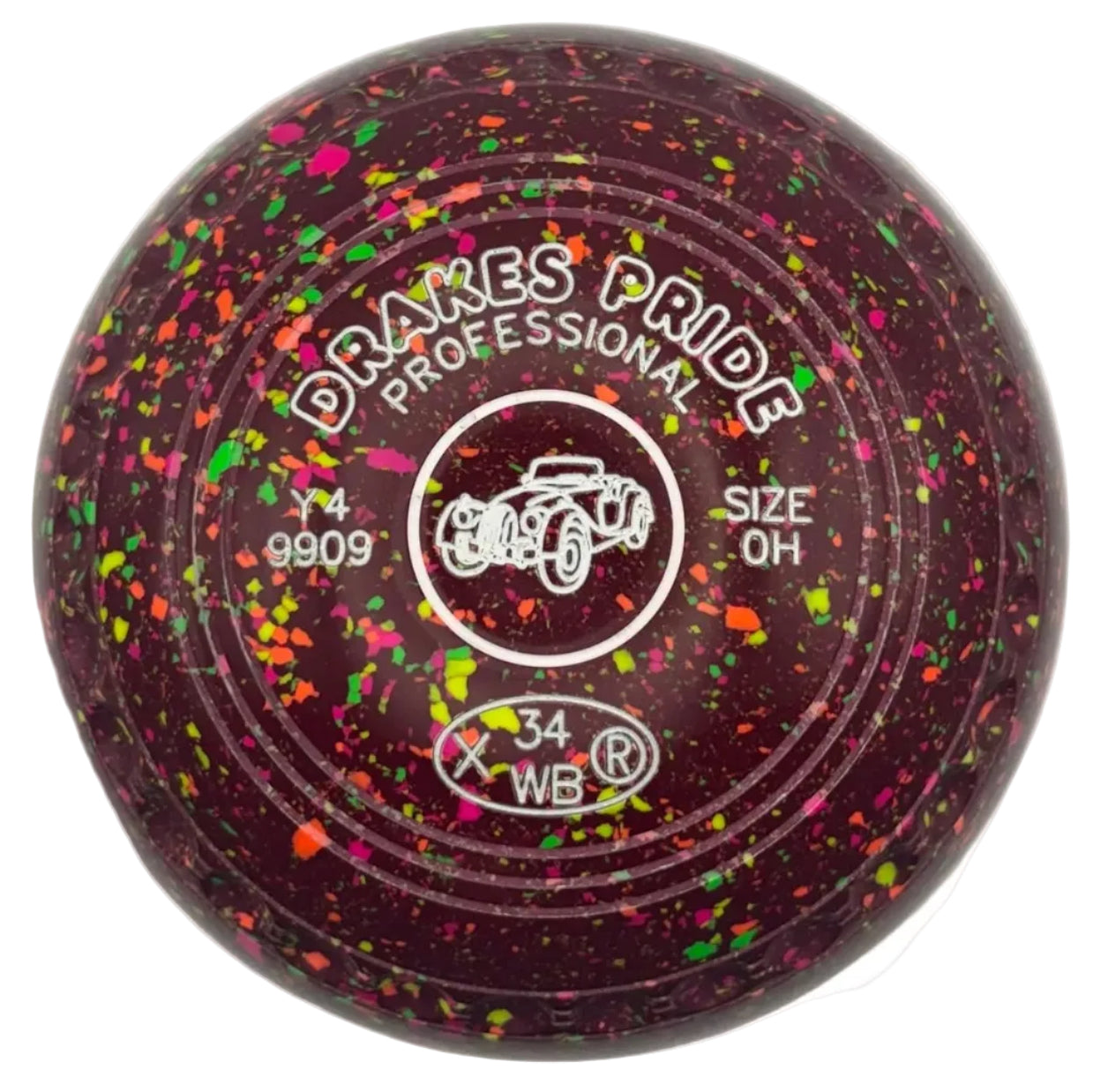 Drakes Pride Professional 0H Maroon Fluorescent Harlequin Classic Car Emblem FRONT