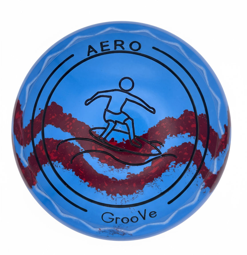 Aero Groove 2H Solid Blue - Maroon Swirl Z-Scoop Surfer Emblem Front