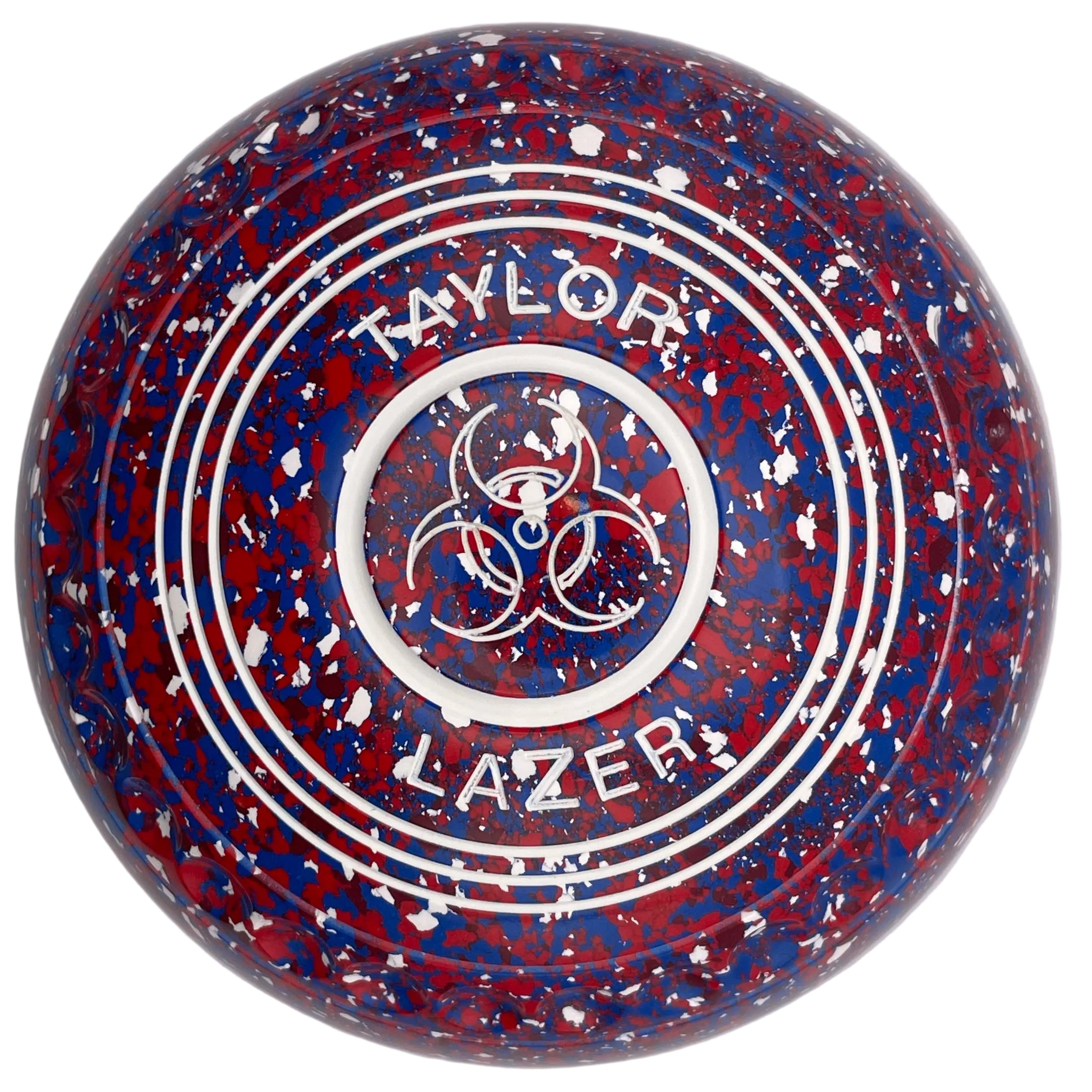 Taylor Lazer 2H Red Blue White Geometric 8 Emblem Back