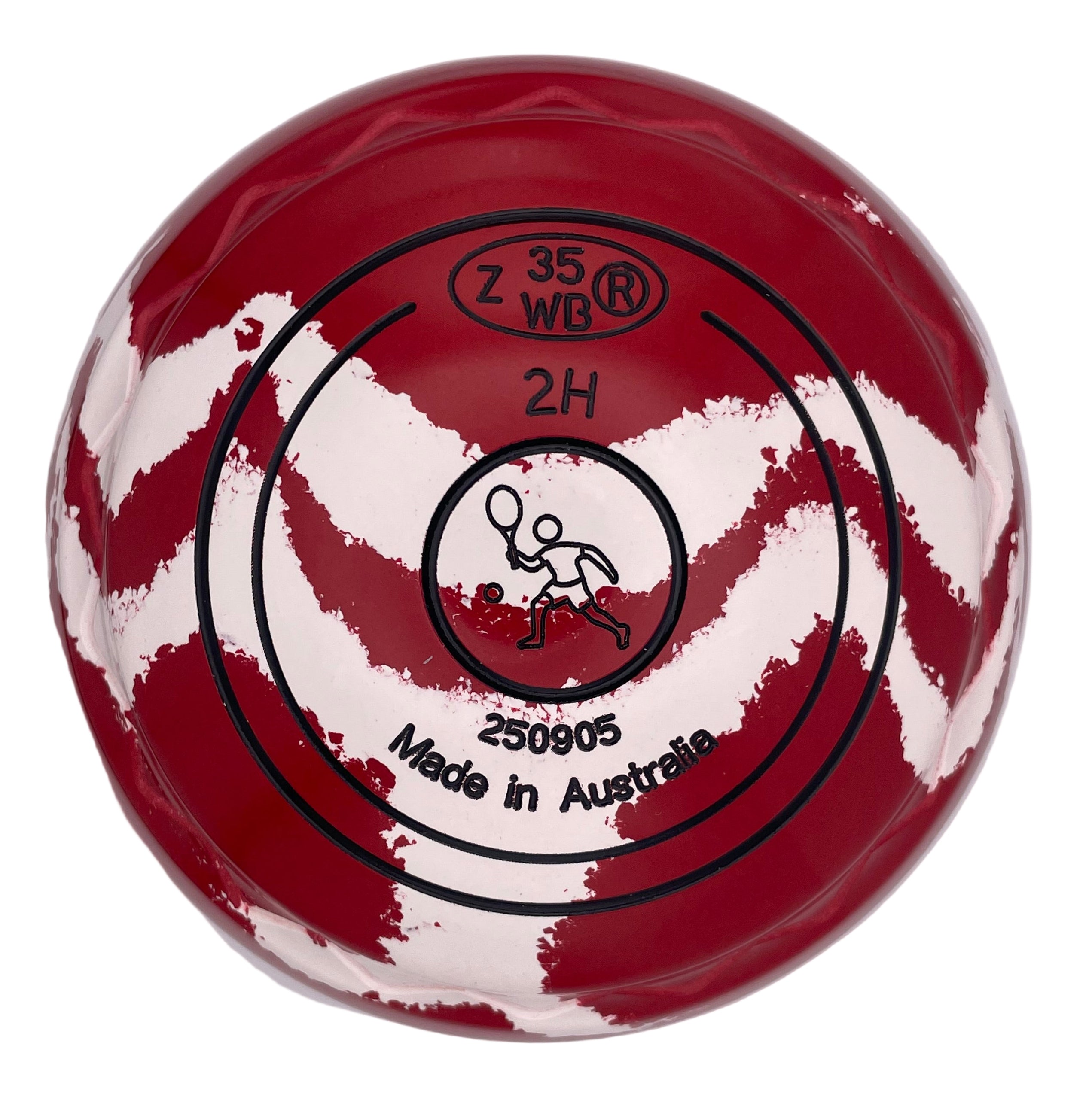 Aero Quantum 2H Solid Red - White Swirl Z-Scoop Tennis Emblem Back