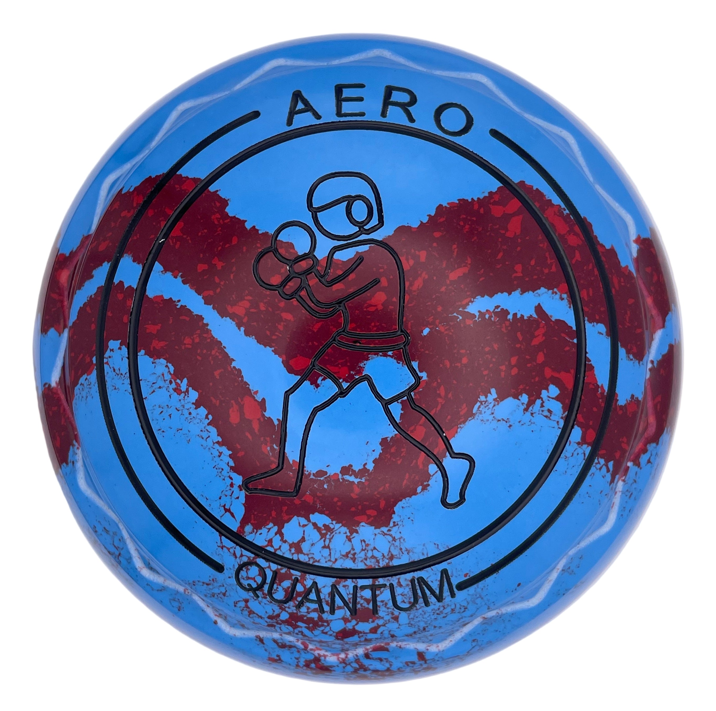 Aero Quantum 4H Solid Blue - Maroon Swirl Z-Scoop Boxer Emblem Front