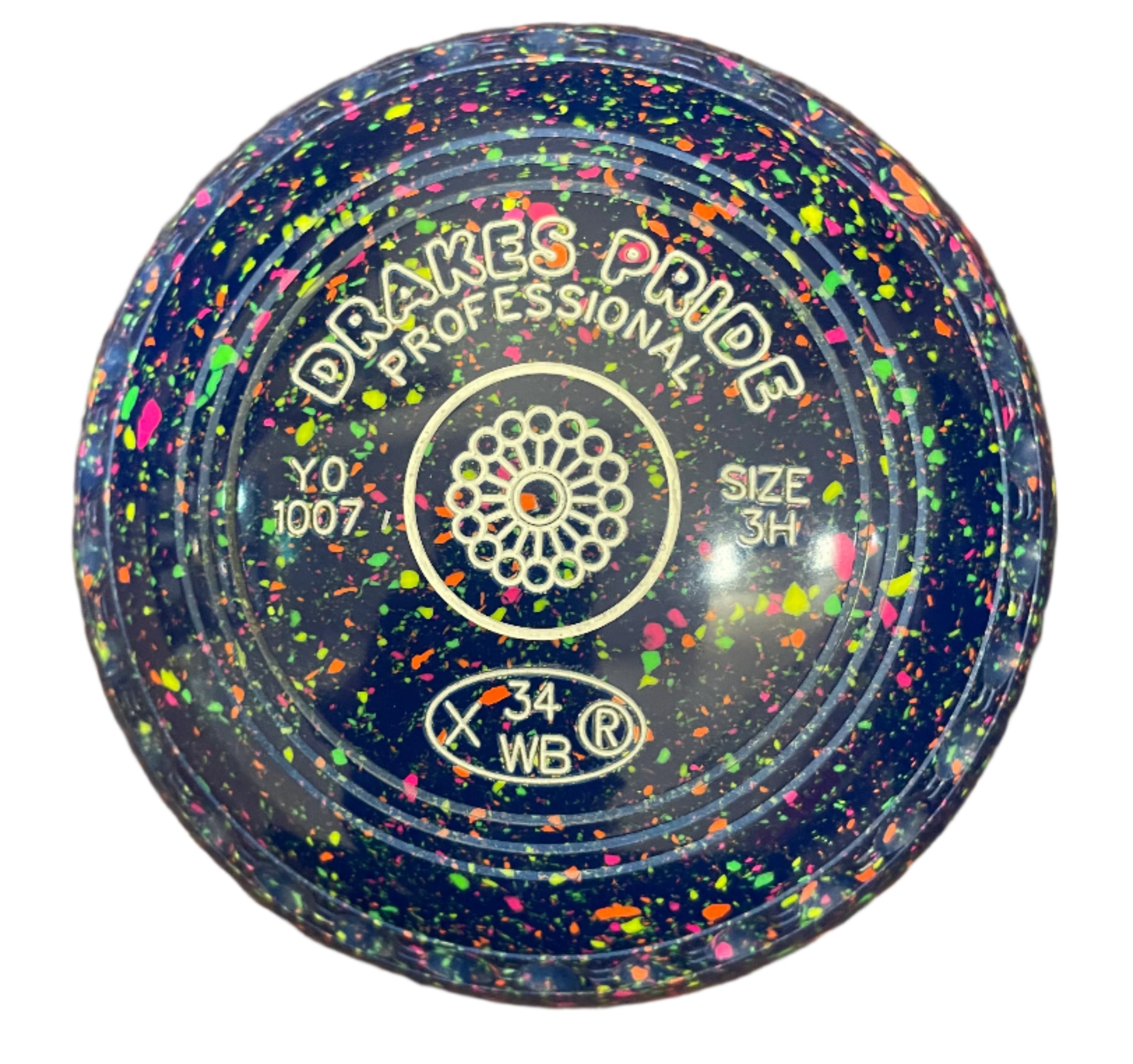 Drakes Pride Professional 3H Mid Blue Fluorescent Harlequin Geometric Emblem