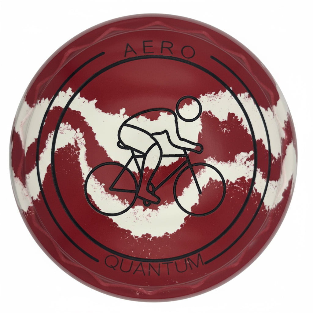 Aero Quantum 2H Solid Red - White Z-Scoop Cycling Emblem Front