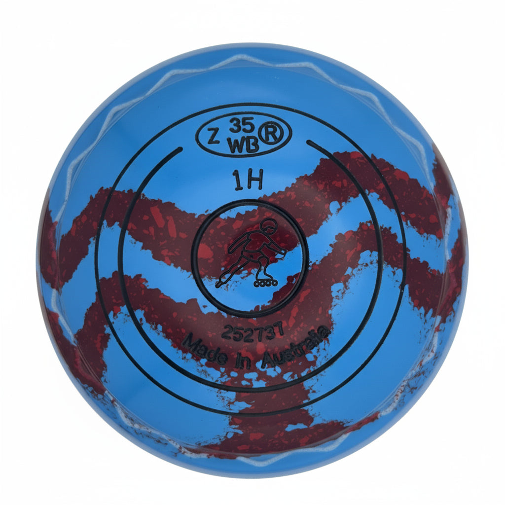 Aero Groove 1H Solid Blue - Maroon Z-Scoop Rollerblading Emblem Back