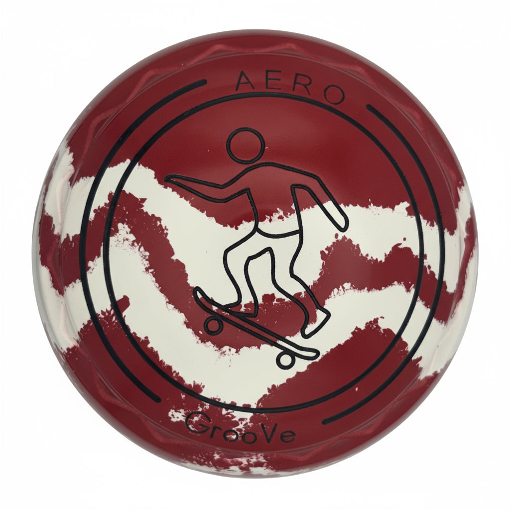 Aero Groove 2H Solid Red - White Swirl Z-Scoop Skating Emblem Front