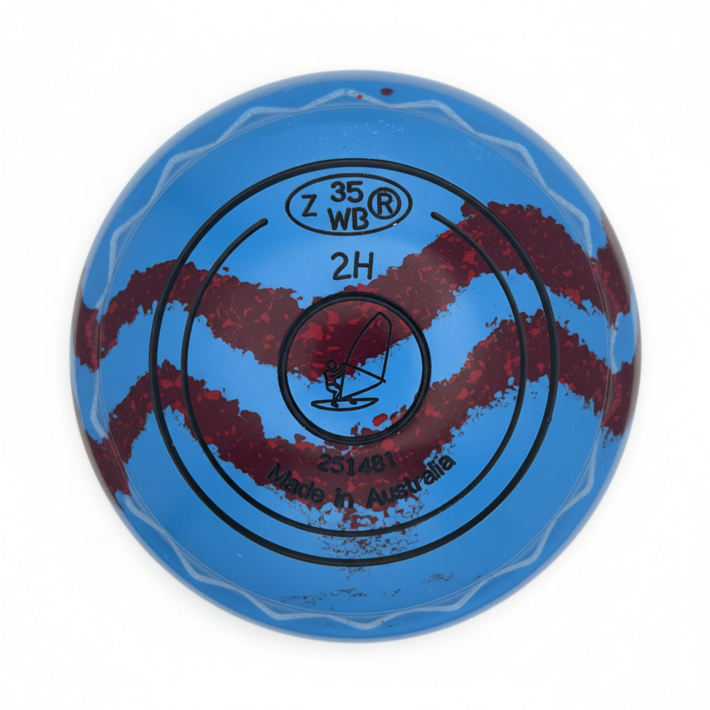 Aero Quantum 2H Solid Blue - Maroon Swirl Z-Scoop Sailing Emblem Back