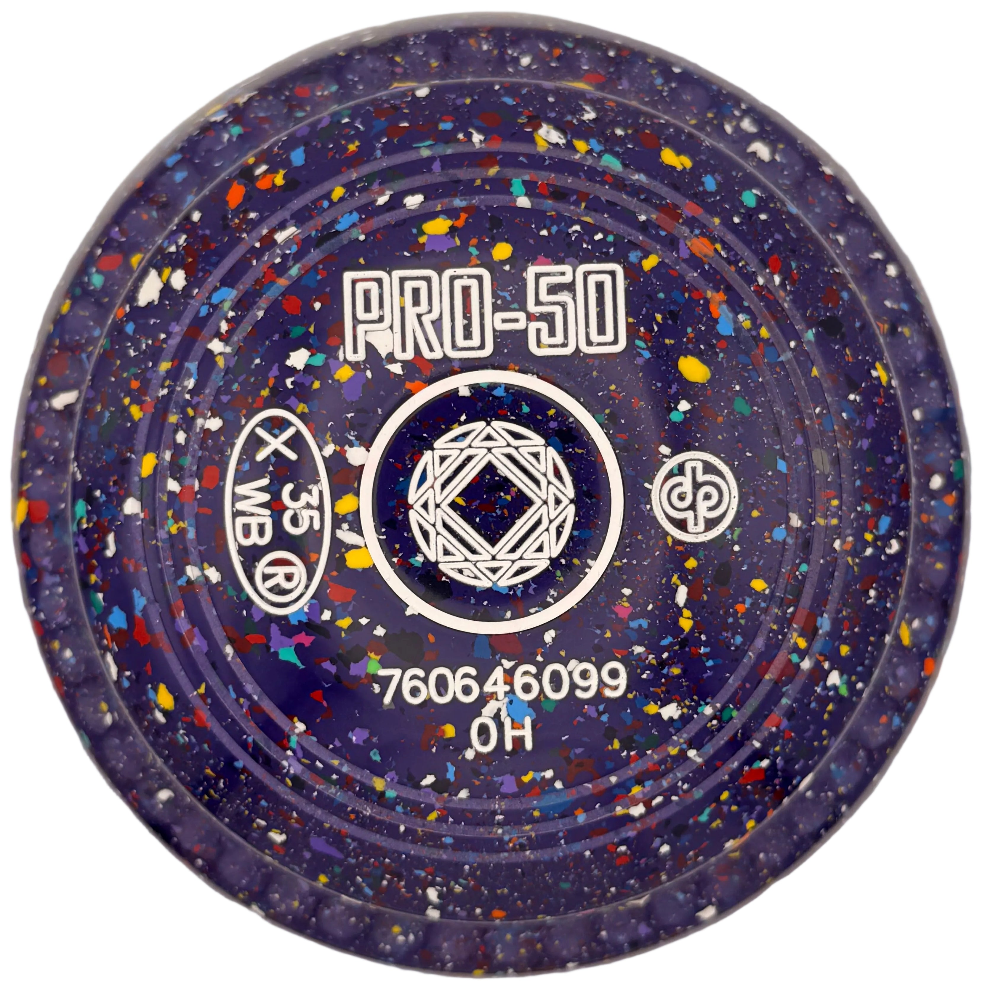 Drakes Pride Pro 50 0H Purple Harlequin Geo4 Emblem Front