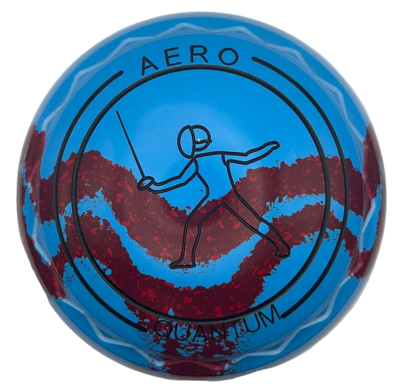 Aero Quantum 3H Solid Blue - Maroon Swirl Fencing Emblem Z-Scoop front