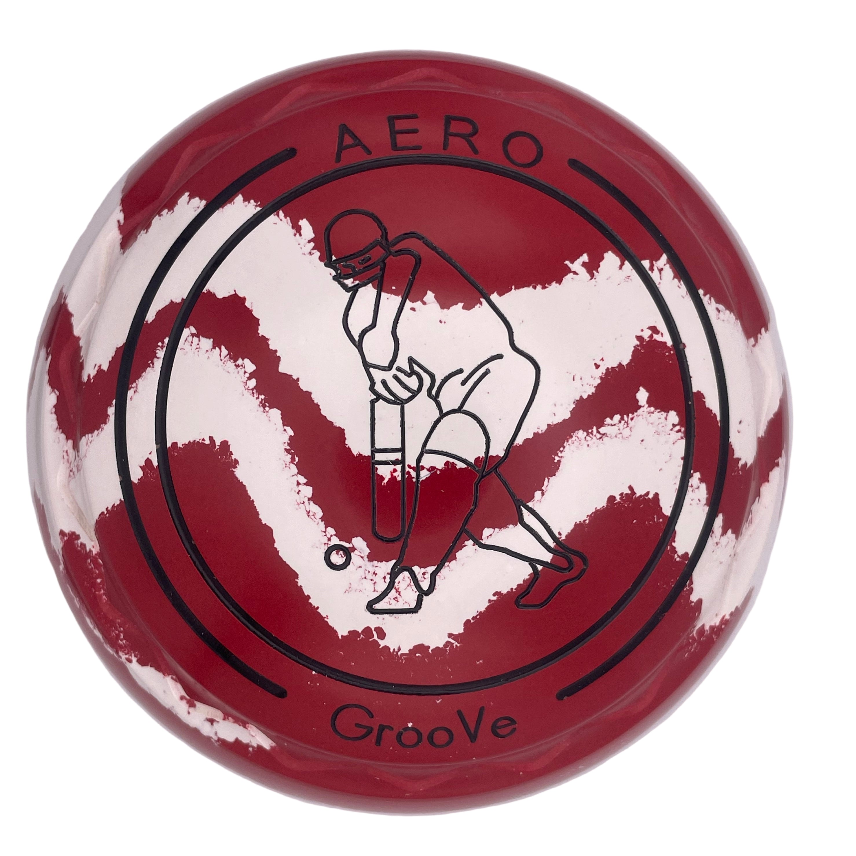 Aero Groove 3H Solid Red - White Swirl Z-Scoop Cricket Emblem Front