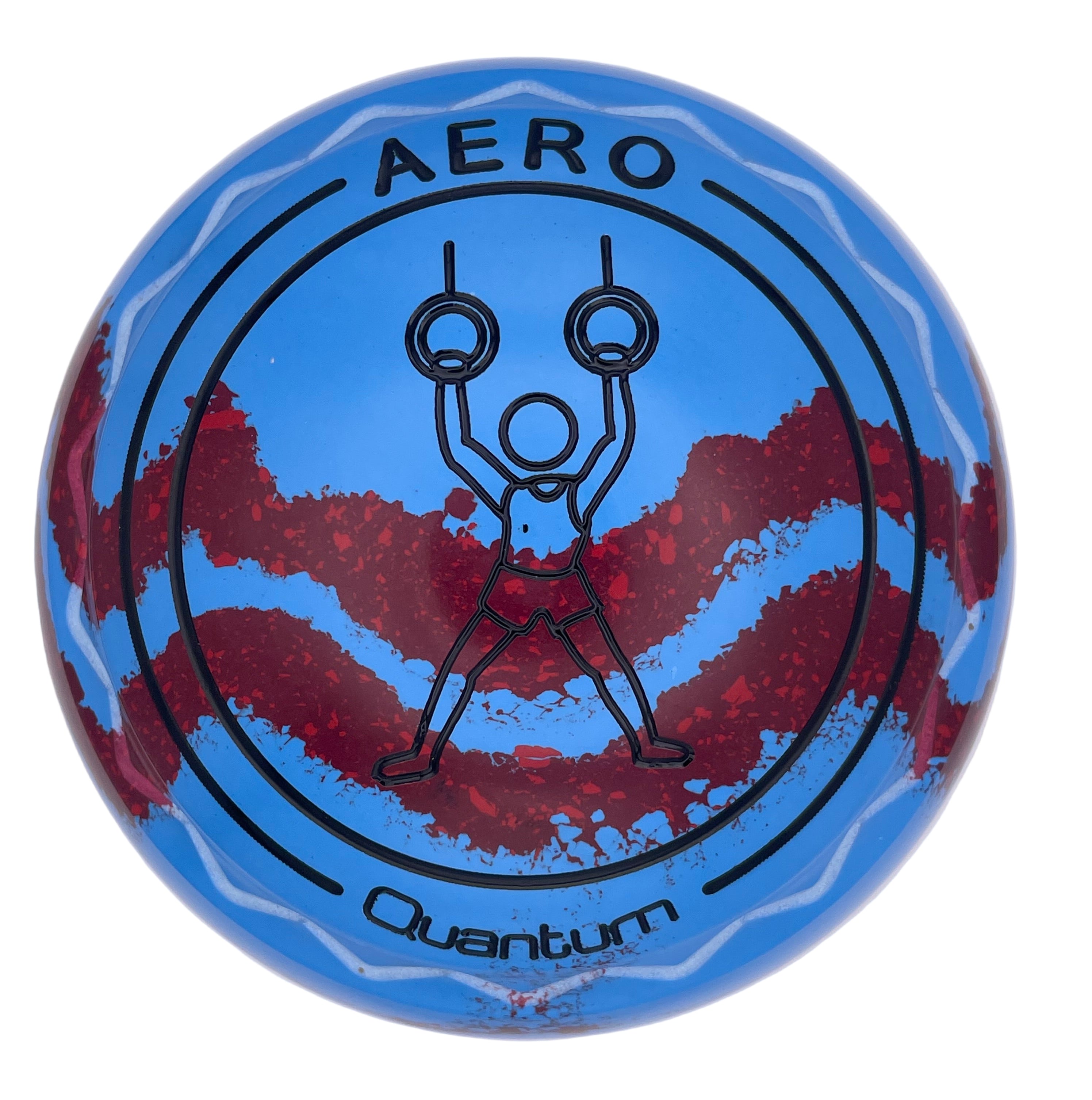 Aero Quantum 1H Solid Blue - Maroon Swirl Z-Scoop Gymnasts Emblem Front