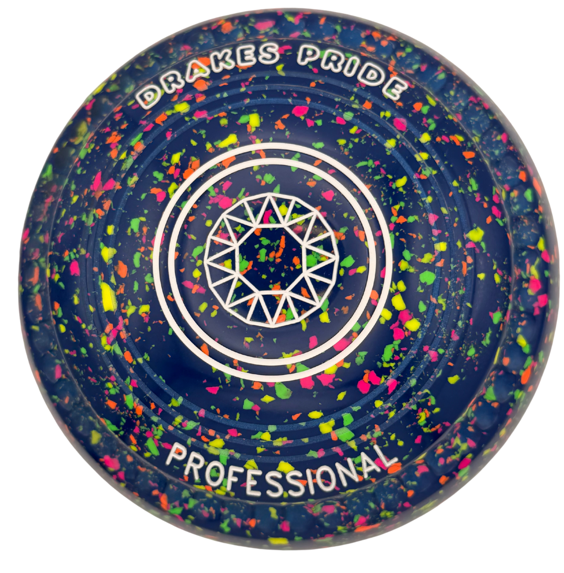 Drakes Pride Pro 50 2H Mid Blue Fluorescent Harlequin Geo24 Emblem Back