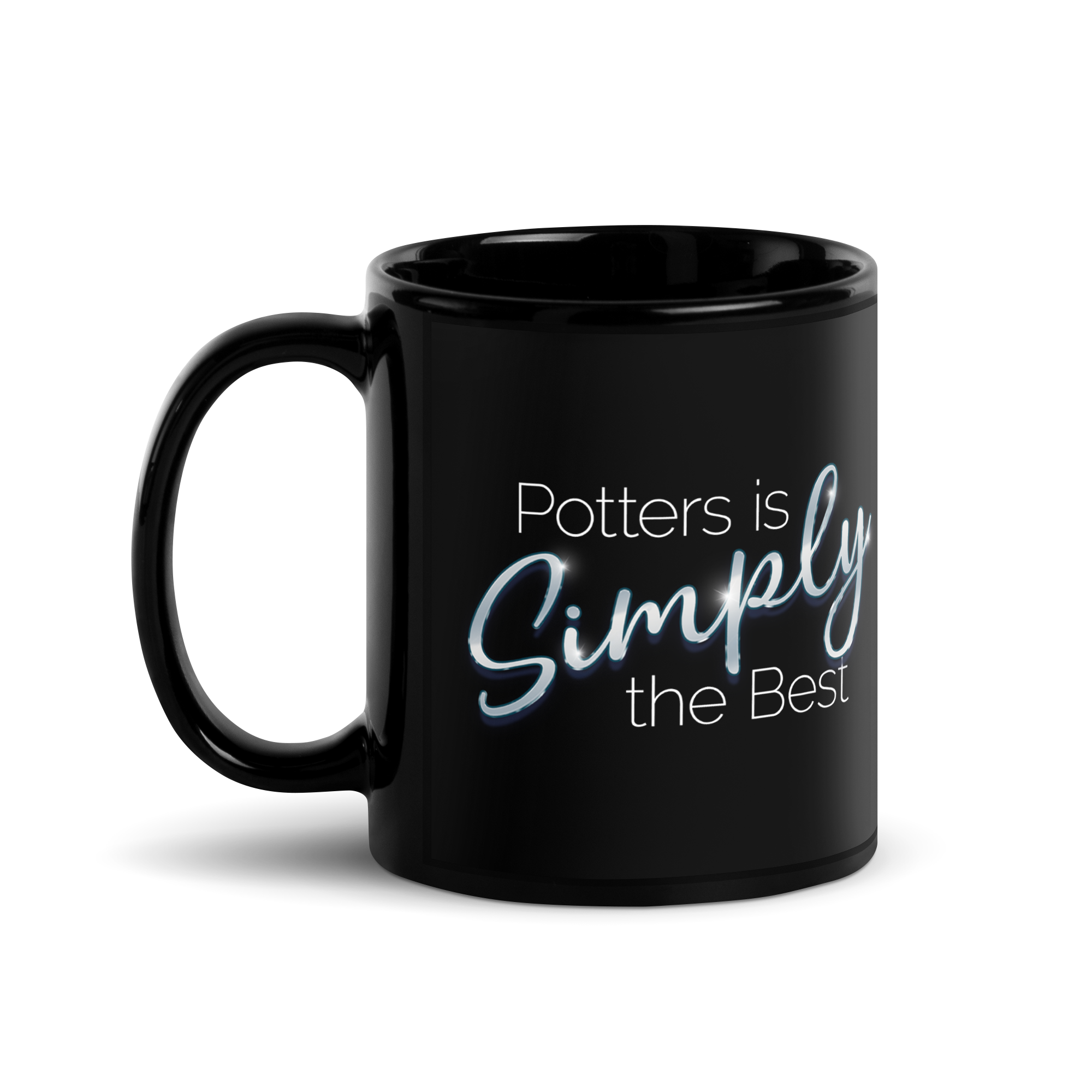 Potters Resorts – Simply the Best Black Glossy Mug