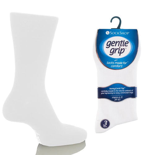 Men’s Gentle Grip Socks – 3 pack of cushioned, breathable socks.