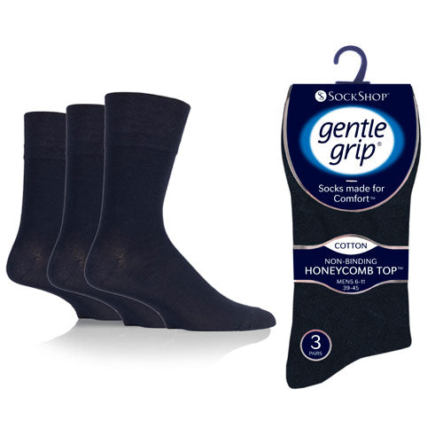 Men’s Gentle Grip Socks – 3 pack of cushioned, breathable socks.