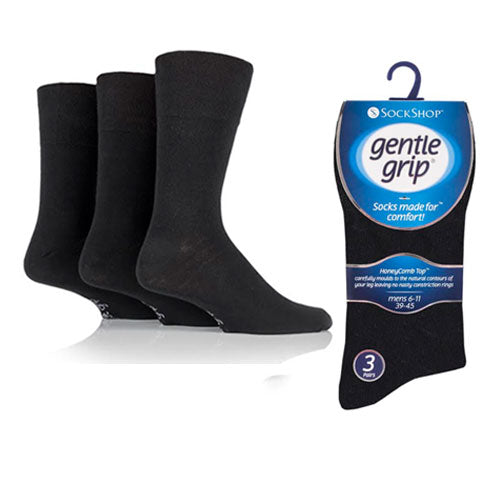 Men’s Gentle Grip Socks – 3 pack of cushioned, breathable socks.