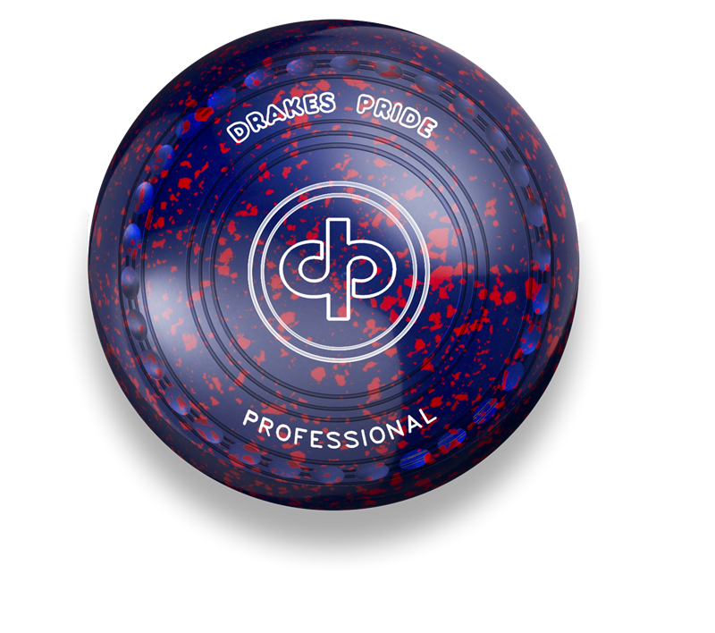 A close-up image of a custom-made colored bowl with the text 'Drakes Pride Professional' on it.