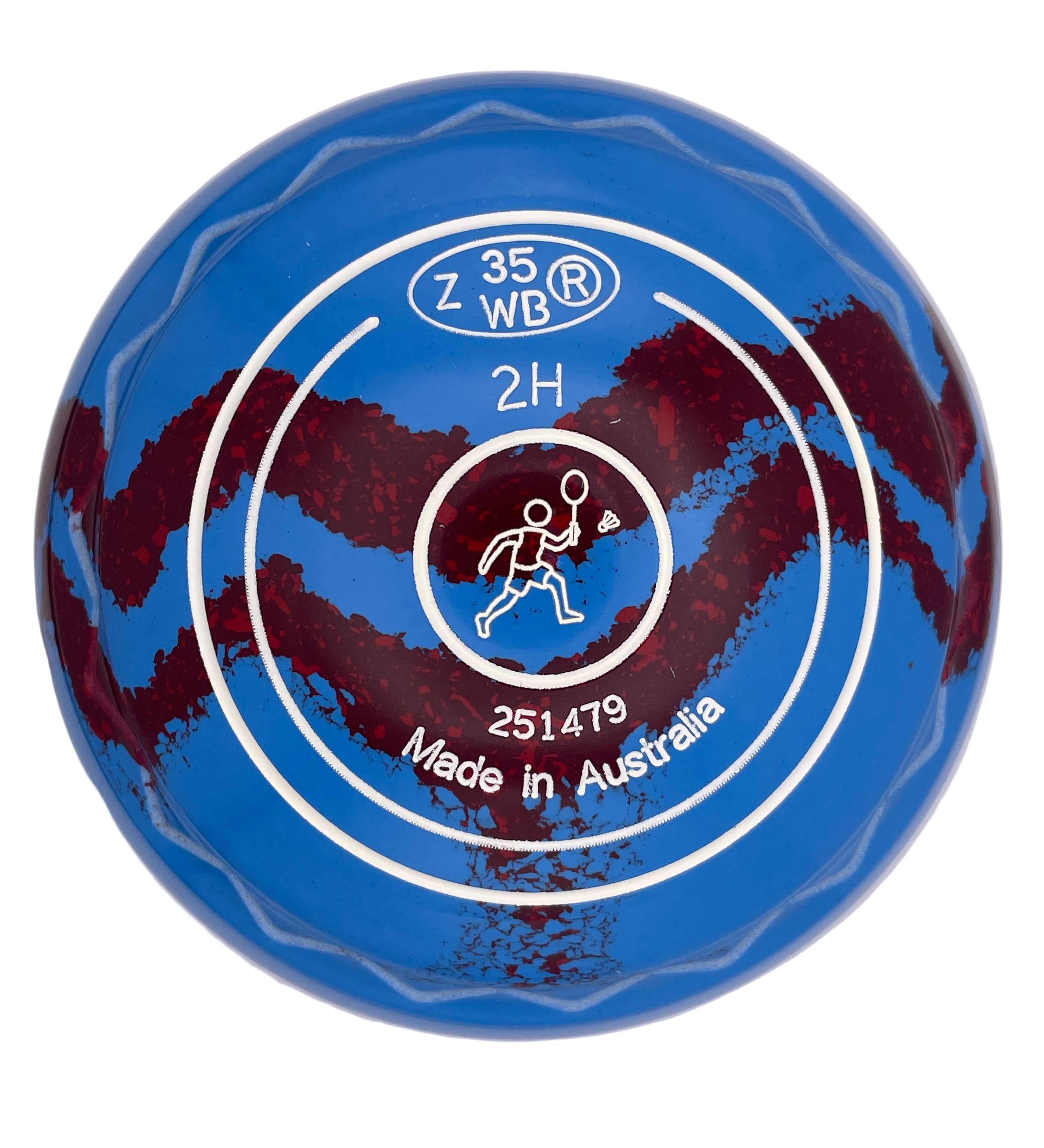 Aero Quantum 2H Solid Blue - Maroon Swirl Z-Scoop Badminton Emblem Back 