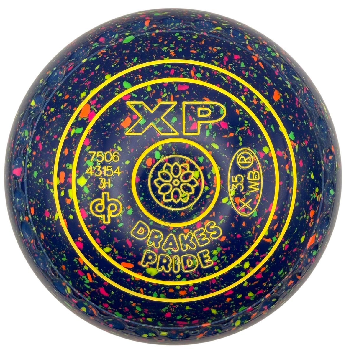 Drakes Pride XP 3H Blue Blue Fluorescent Harlequin Geometric 1 Emblem Front 