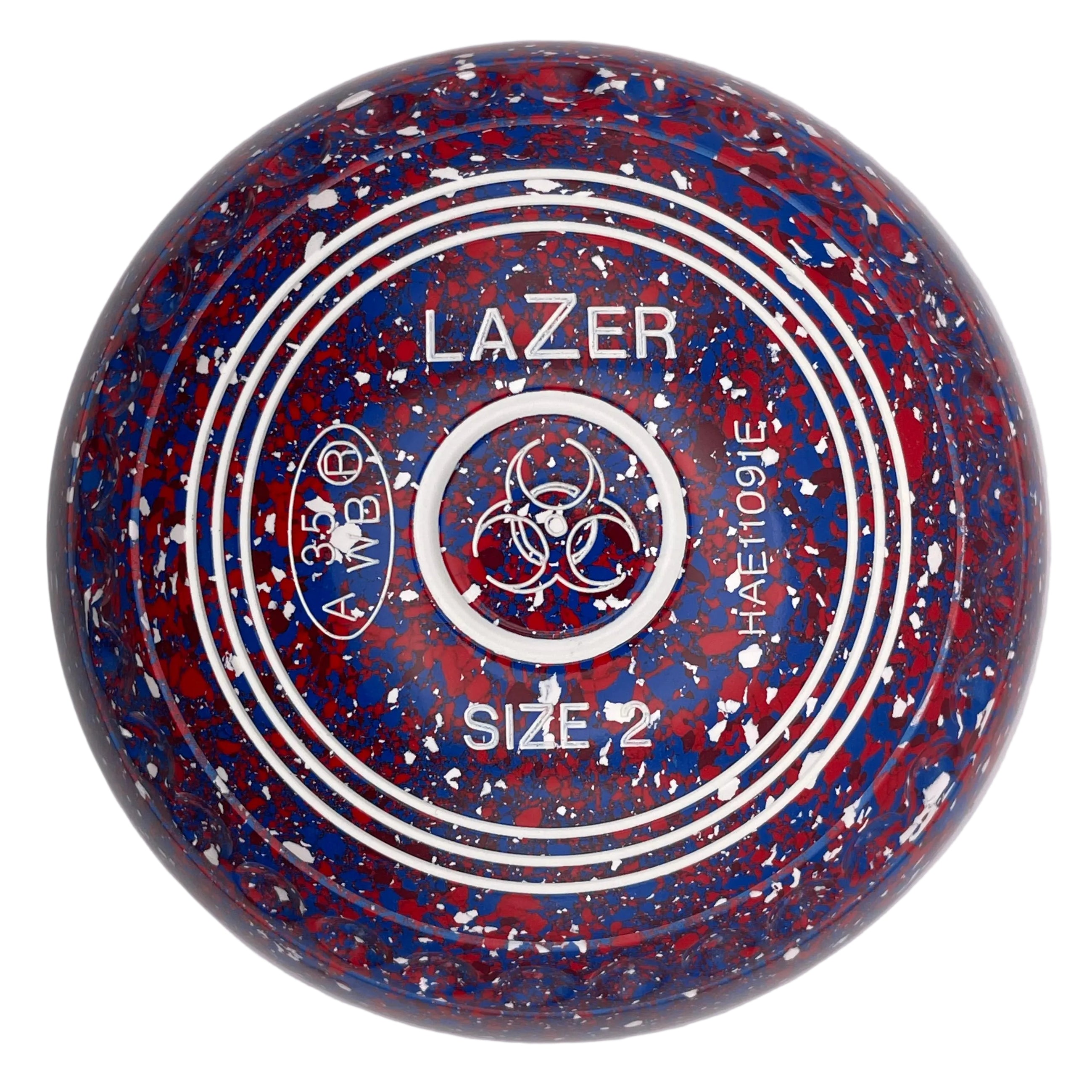 Taylor Lazer 2H Red Blue White Geometric 8 Emblem Front 