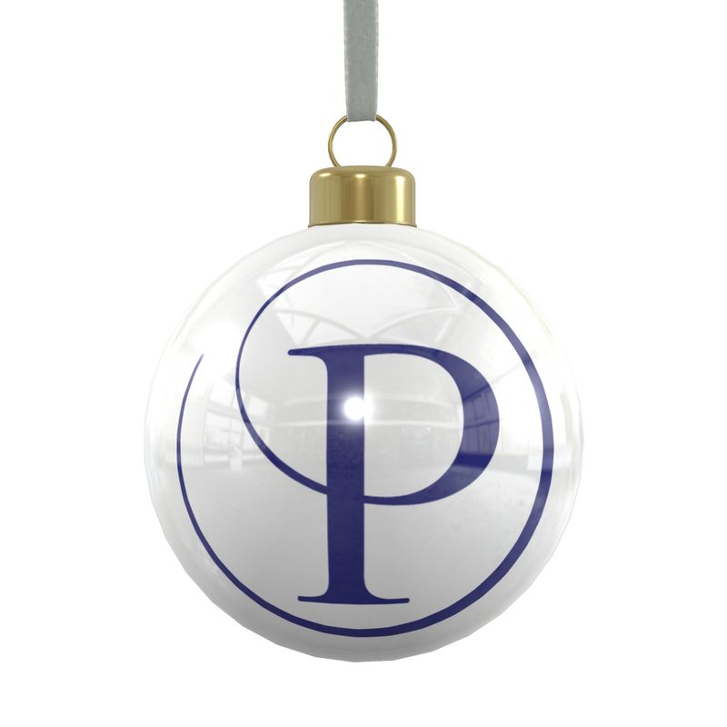 Bone China Potters P Bauble - Blue