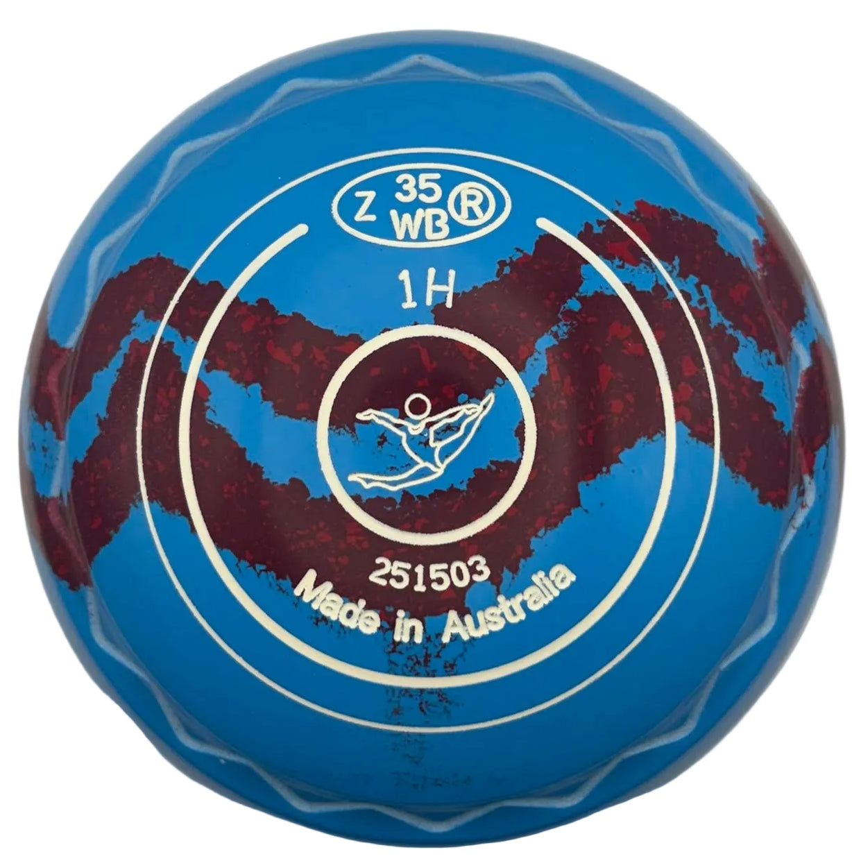 Aero Groove 1H Solid Blue - Maroon Swirl Ballet Emblem Z-Scoop back 