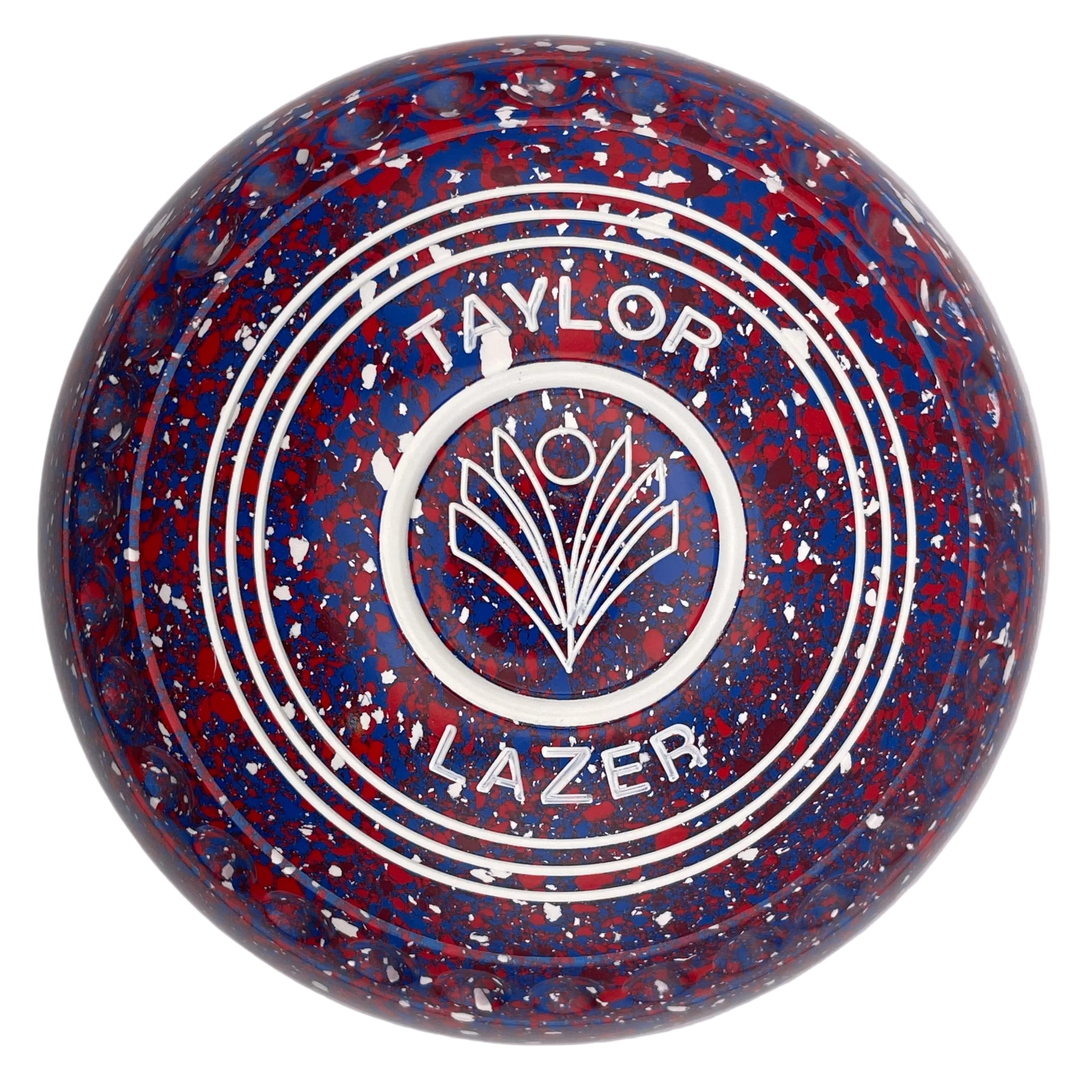 Taylor Lazer 3H Red Blue White Fan Geometric Emblem Back 