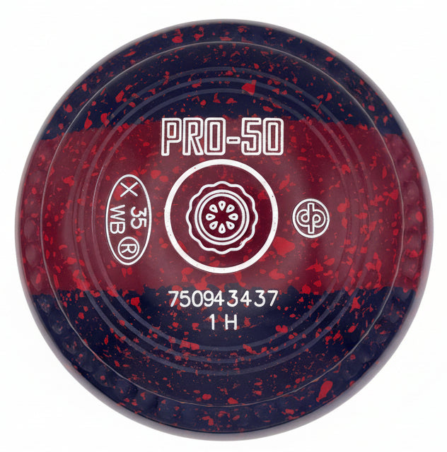 Drakes Pride Pro 50 1H Trio Dark Blue Red - Maroon Red Geo 17 Emblem Front