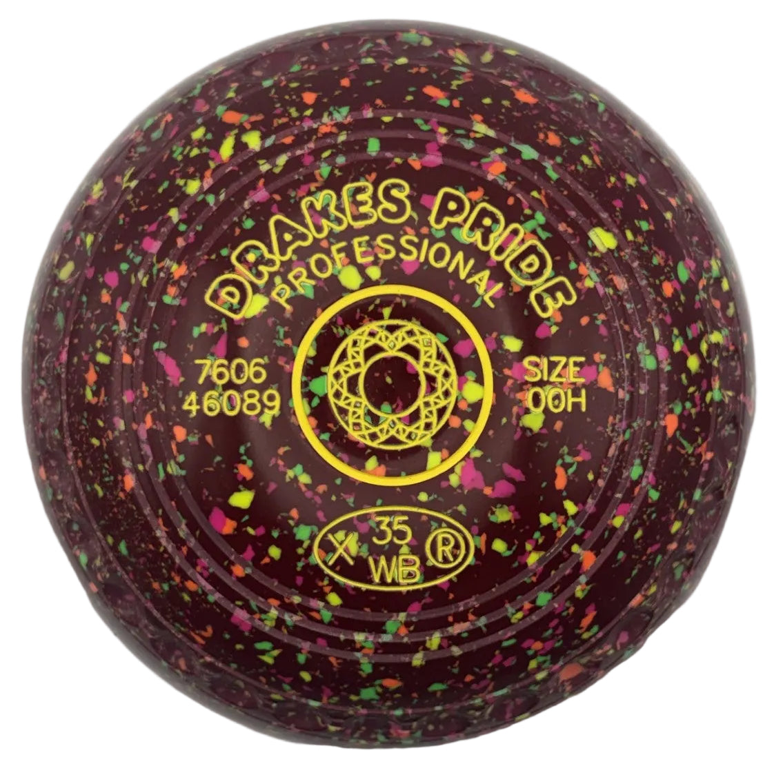 Drakes Pride Professional 00H Maroon Fluorescent Harlequin Geometric Flower Emblem