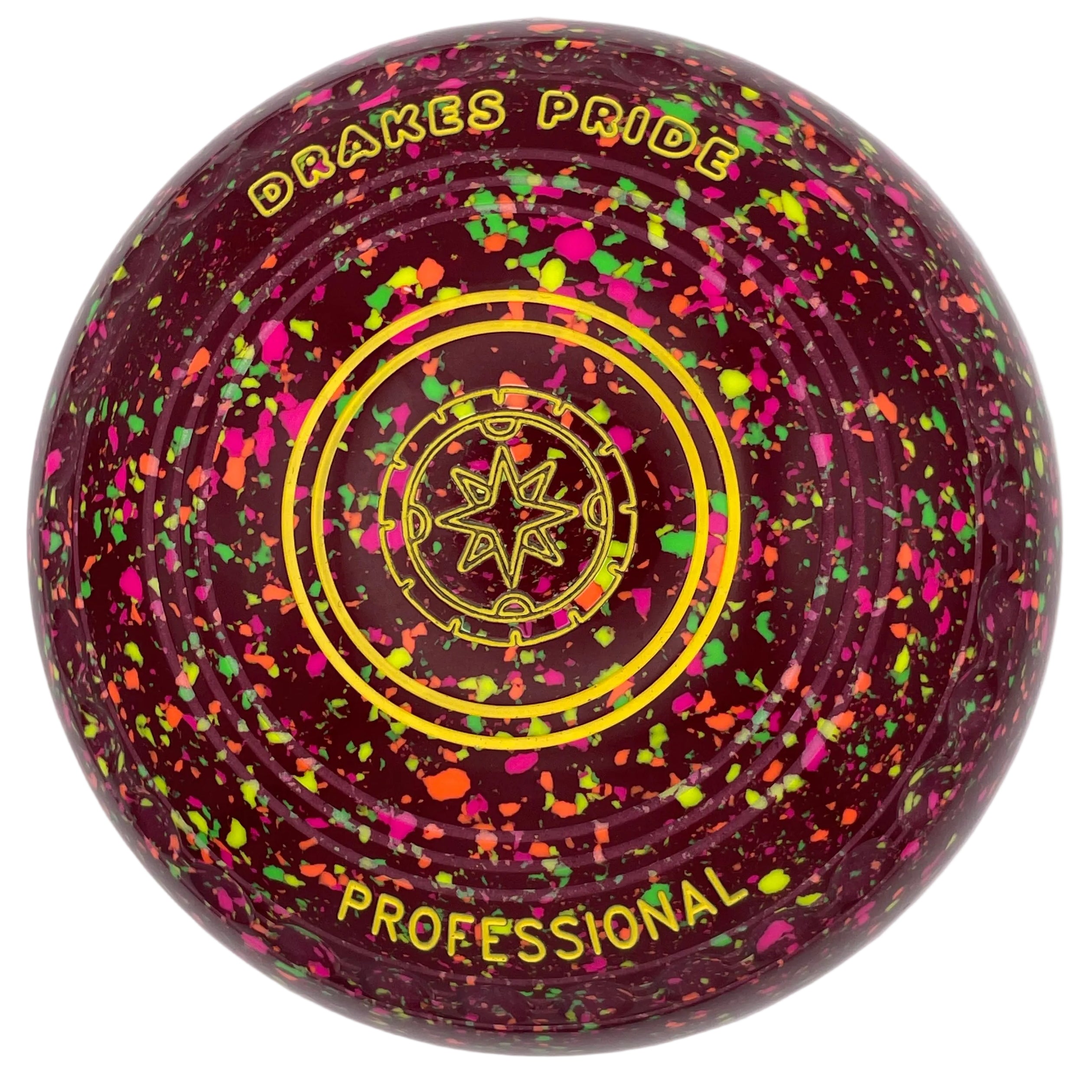 Drakes Pride Professional 1H Maroon Fluorescent Harlequin Geo 18 Emblem Back