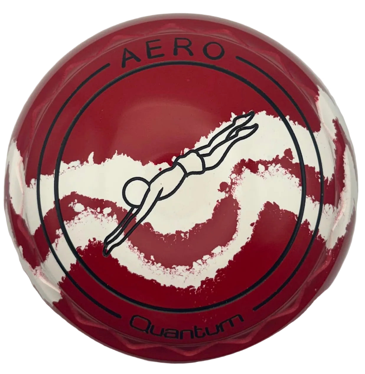 Aero Quantum 1H Solid Red - White Swirl Diver Emblem Z-Scoop front 