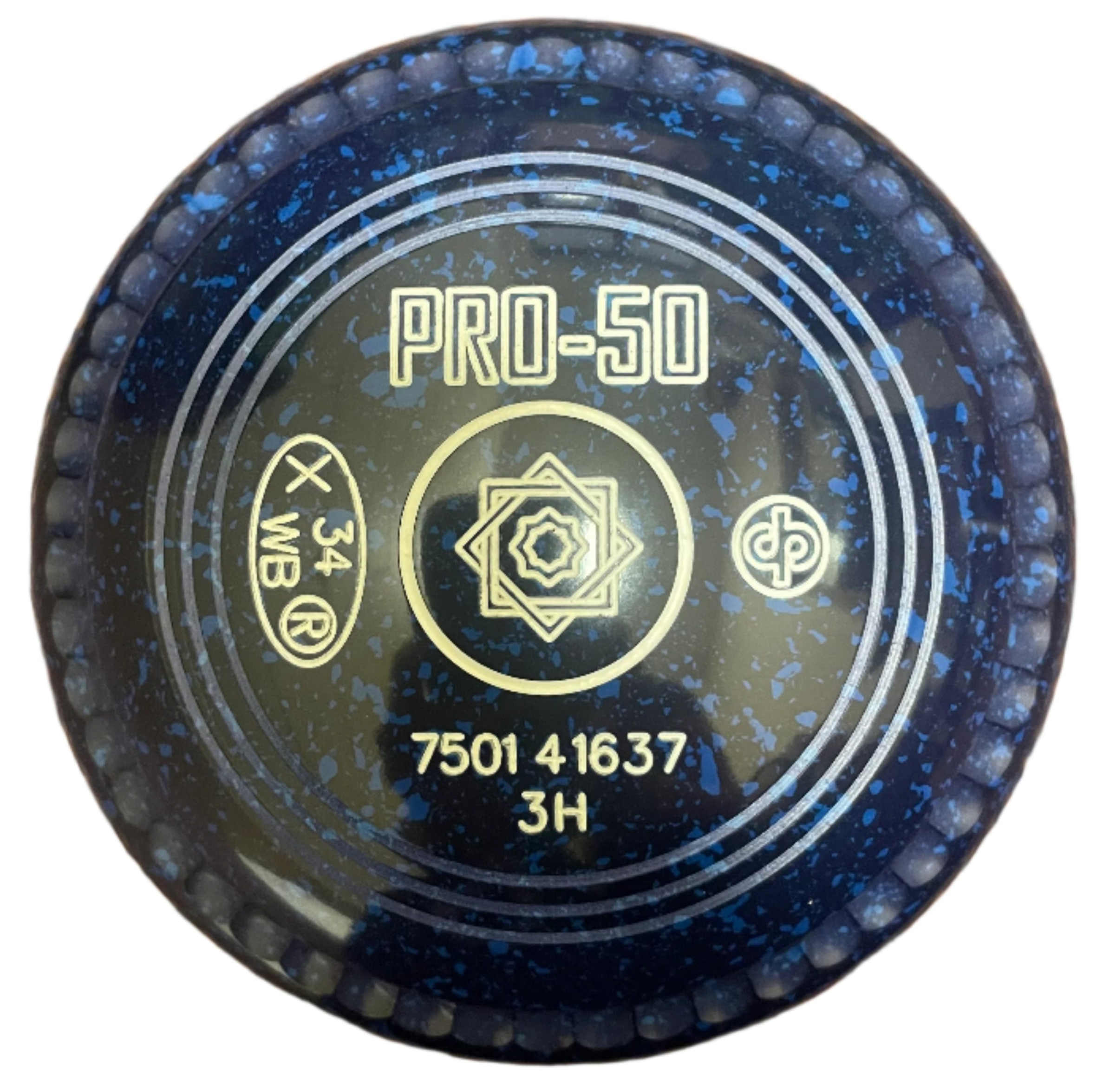 Close-up of a Pro-50 bowl with branding and model number on a white background