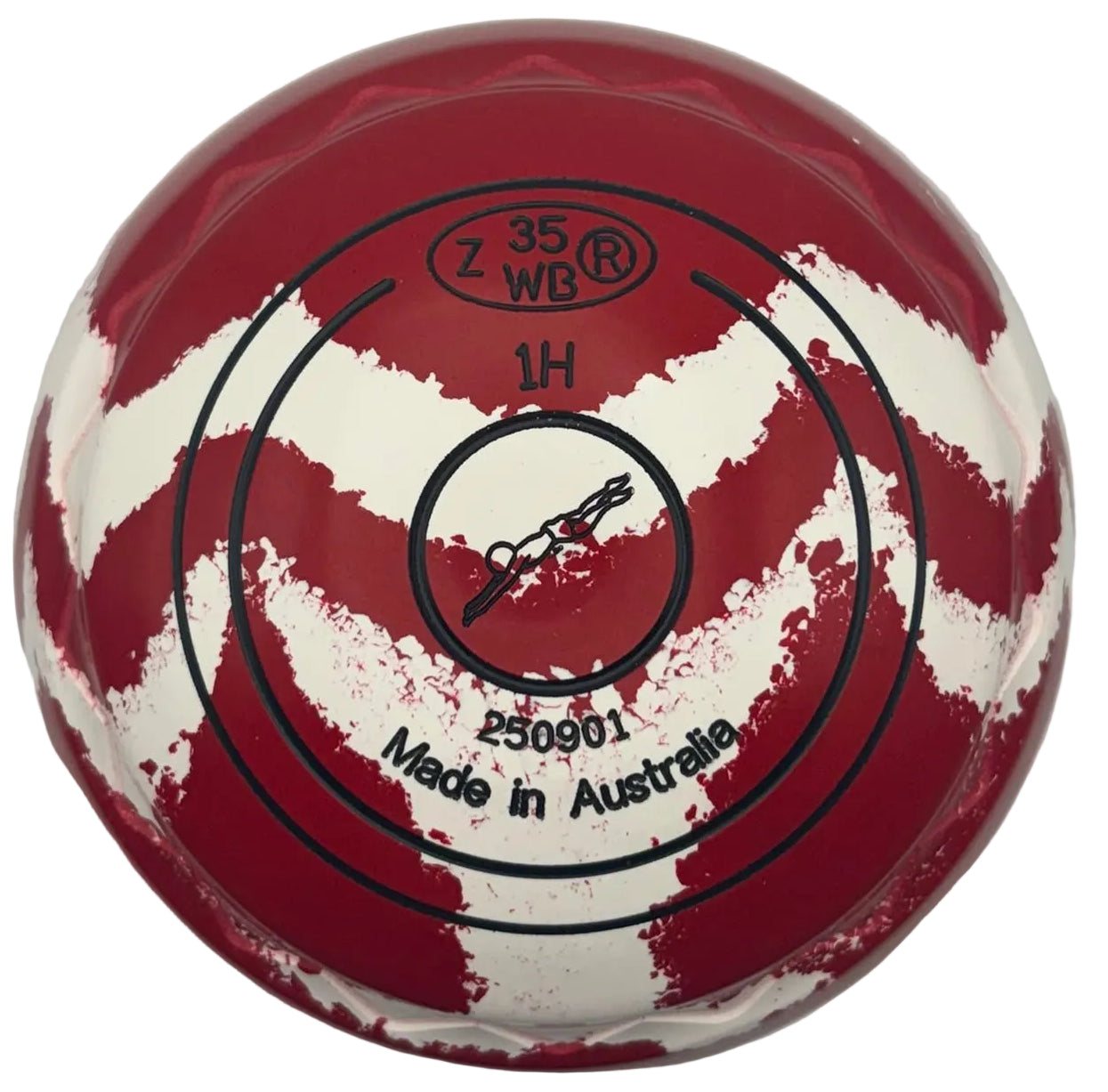 Aero Quantum 1H Solid Red - White Swirl Diver Emblem Z-Scoop back 