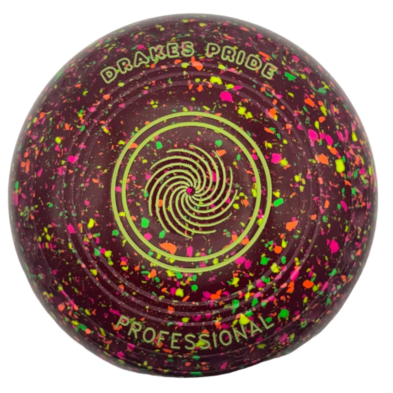Drakes Pride Professional 3H Maroon Fluorescent Harlequin Spiral Emblem back 
