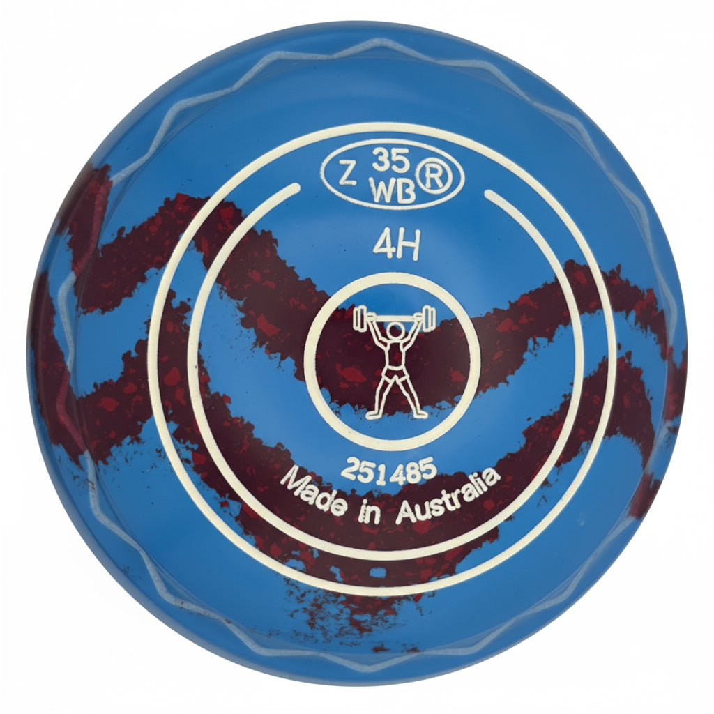 Aero Groove 4H Solid Blue - Maroon Swirl Z-Scoop Weights Emblem Back 