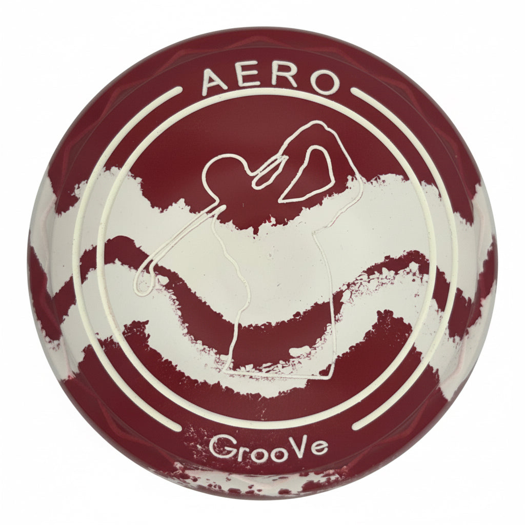 Aero Groove 4H Solid Red - White Swirl Z-Scoop Golf Emblem Front 
