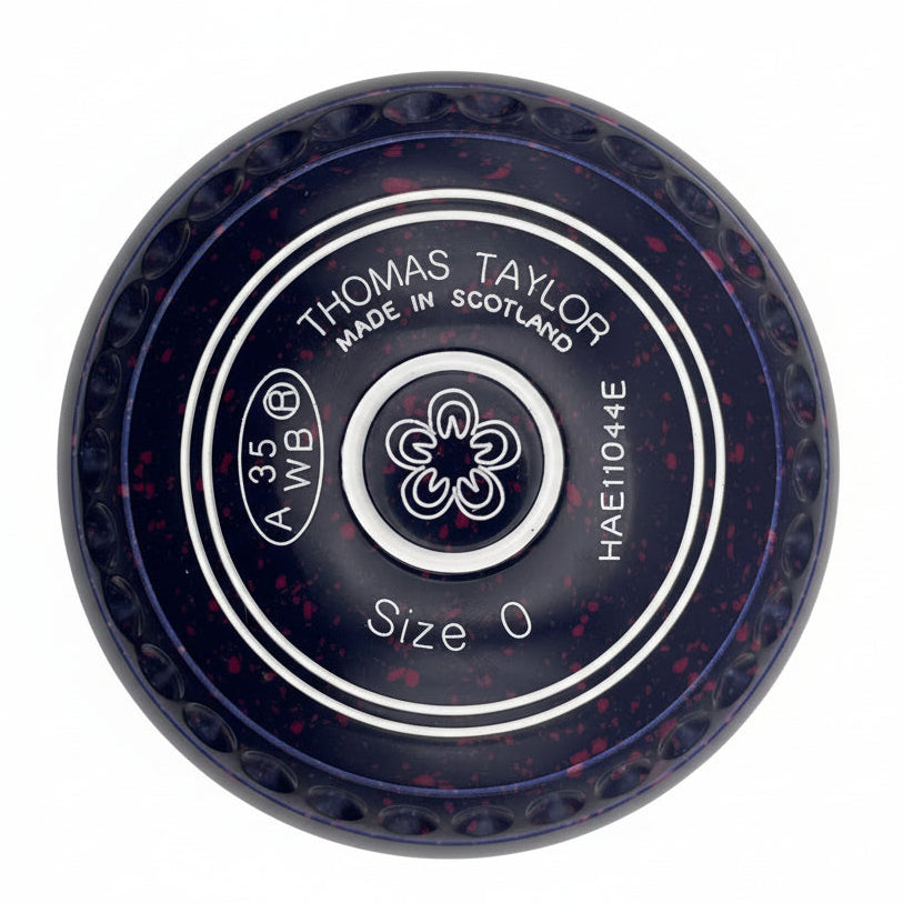 Taylor Ace 0H Dark Blue Magenta Flower 2 Emblem front