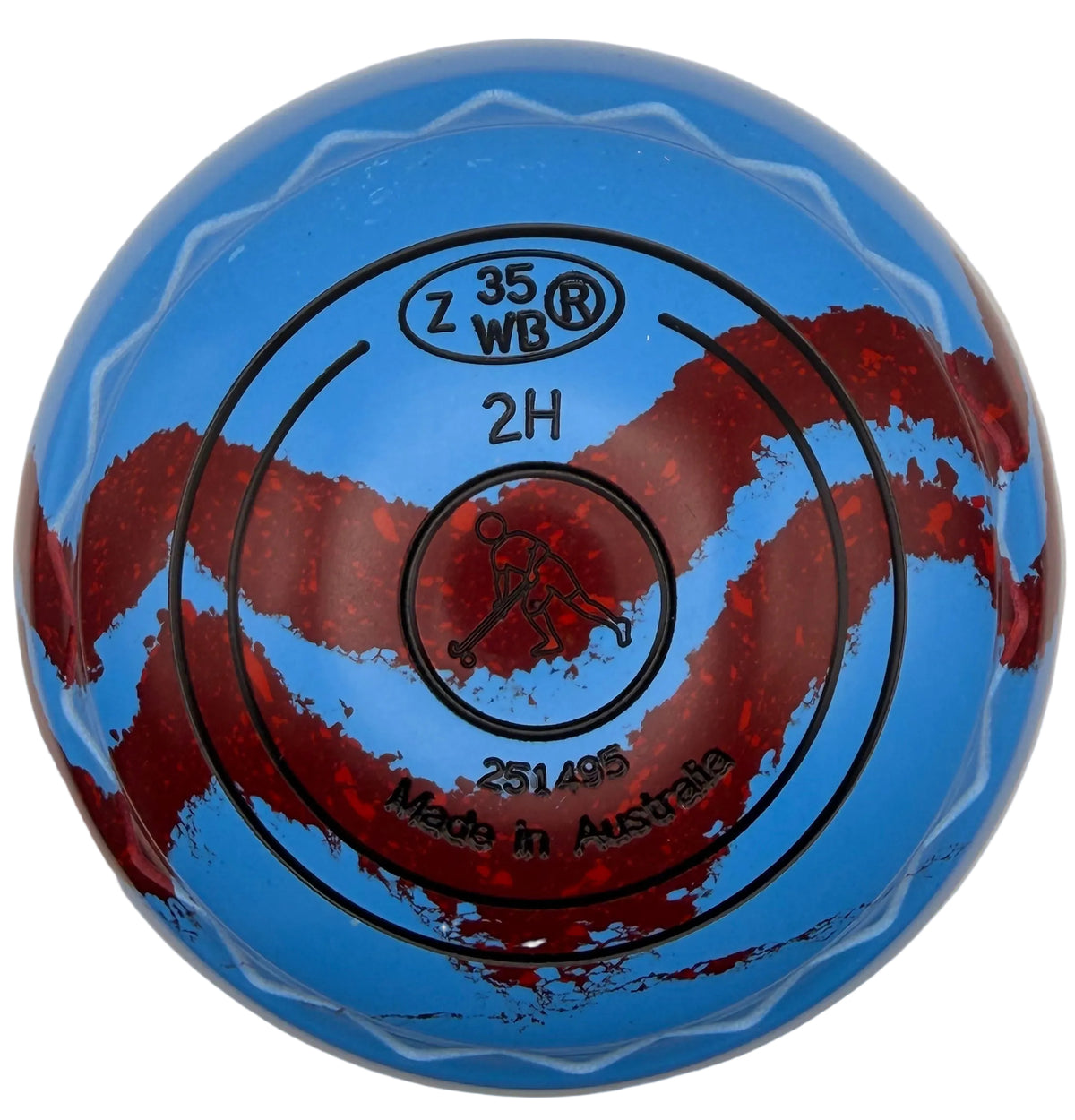 Aero Groove 2H Solid Blue Maroon Swirl Hockey Emblem Z-Scoop Back
