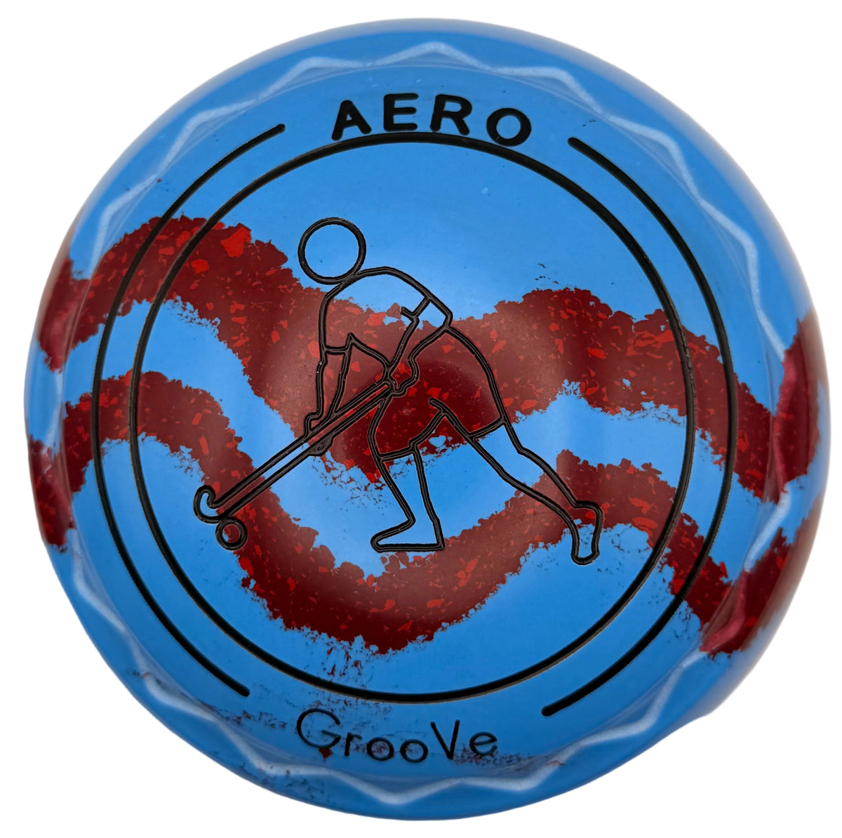 Aero Groove 2H Solid Blue Maroon Swirl Hockey Emblem Z-Scoop Front 