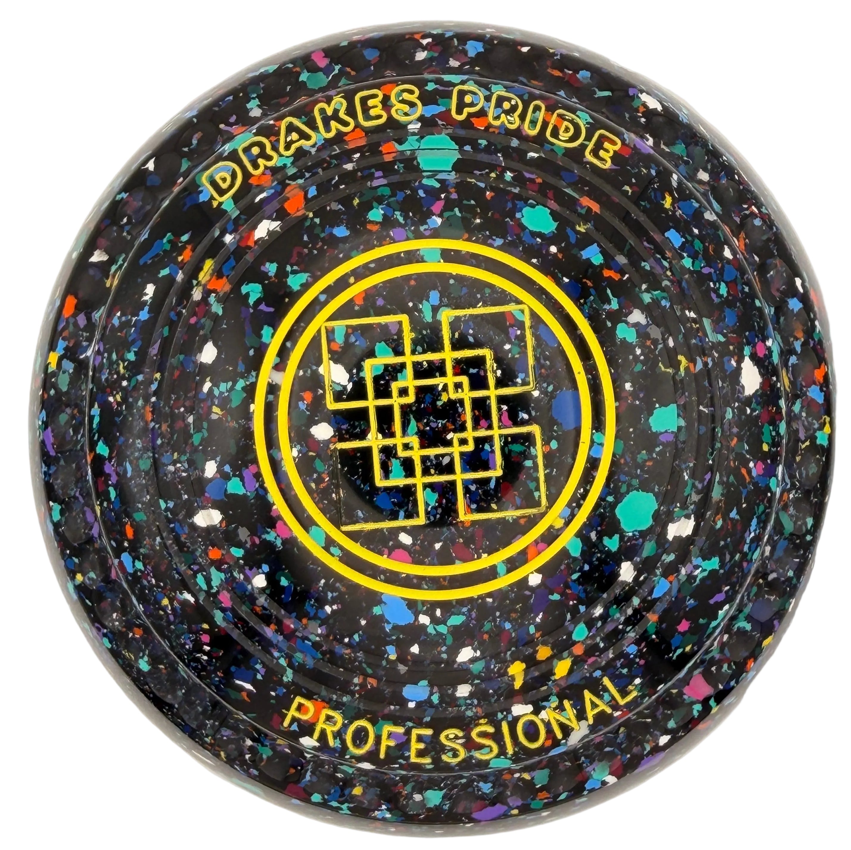 Drakes Pride Pro 50 2H Black Harlequin Squares Geometric Emblem Back