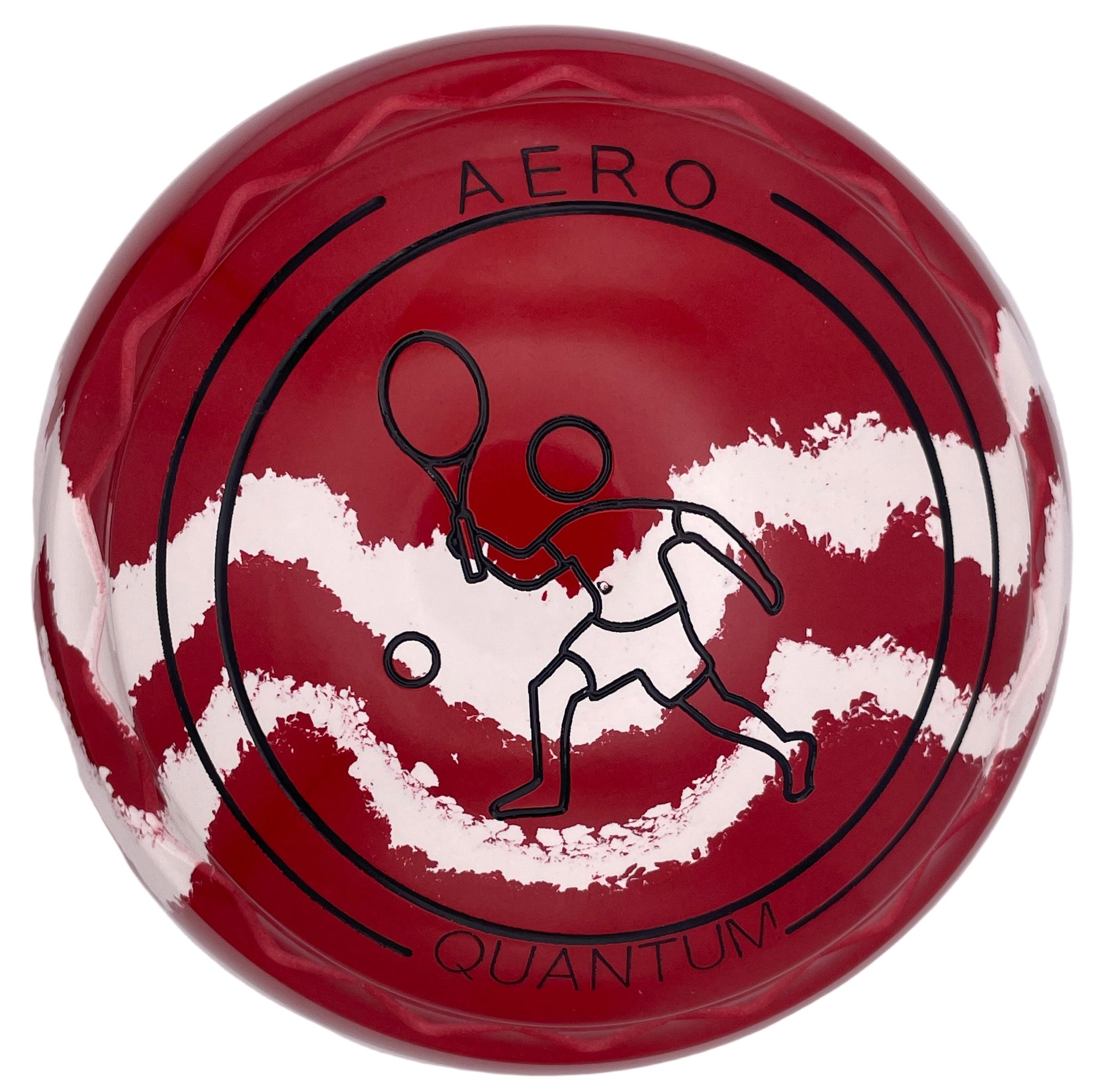 Aero Quantum 2H Solid Red - White Swirl Z-Scoop Tennis Emblem Front