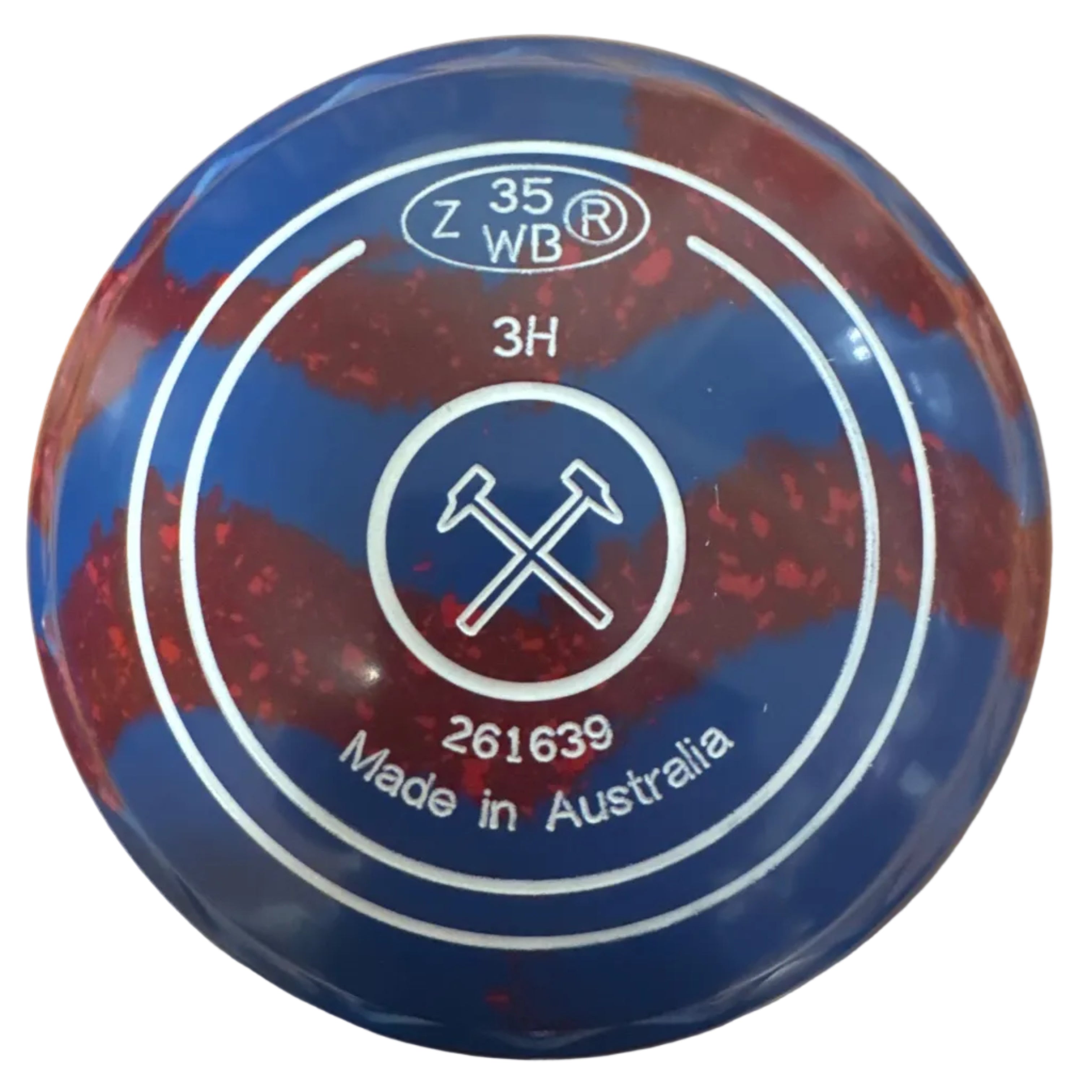 Aero Quantum Light Blue Speckled Maroon Swirl Hammers Emblem Z-Scoop