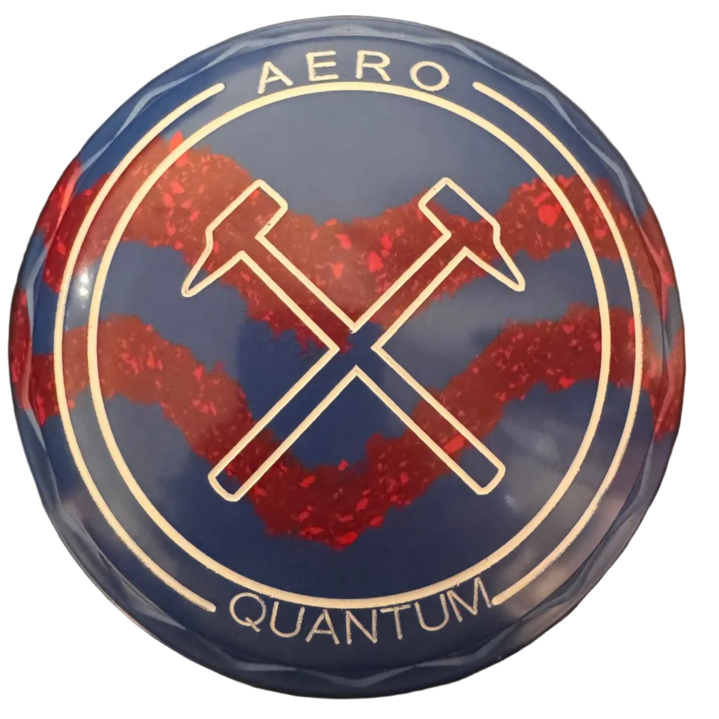 Aero Quantum Light Blue Speckled Maroon Swirl Hammers Emblem Z-Scoop