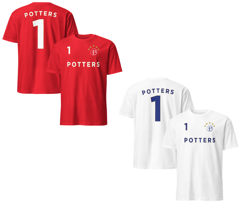 Potters Resorts Football Top RED & WHITE