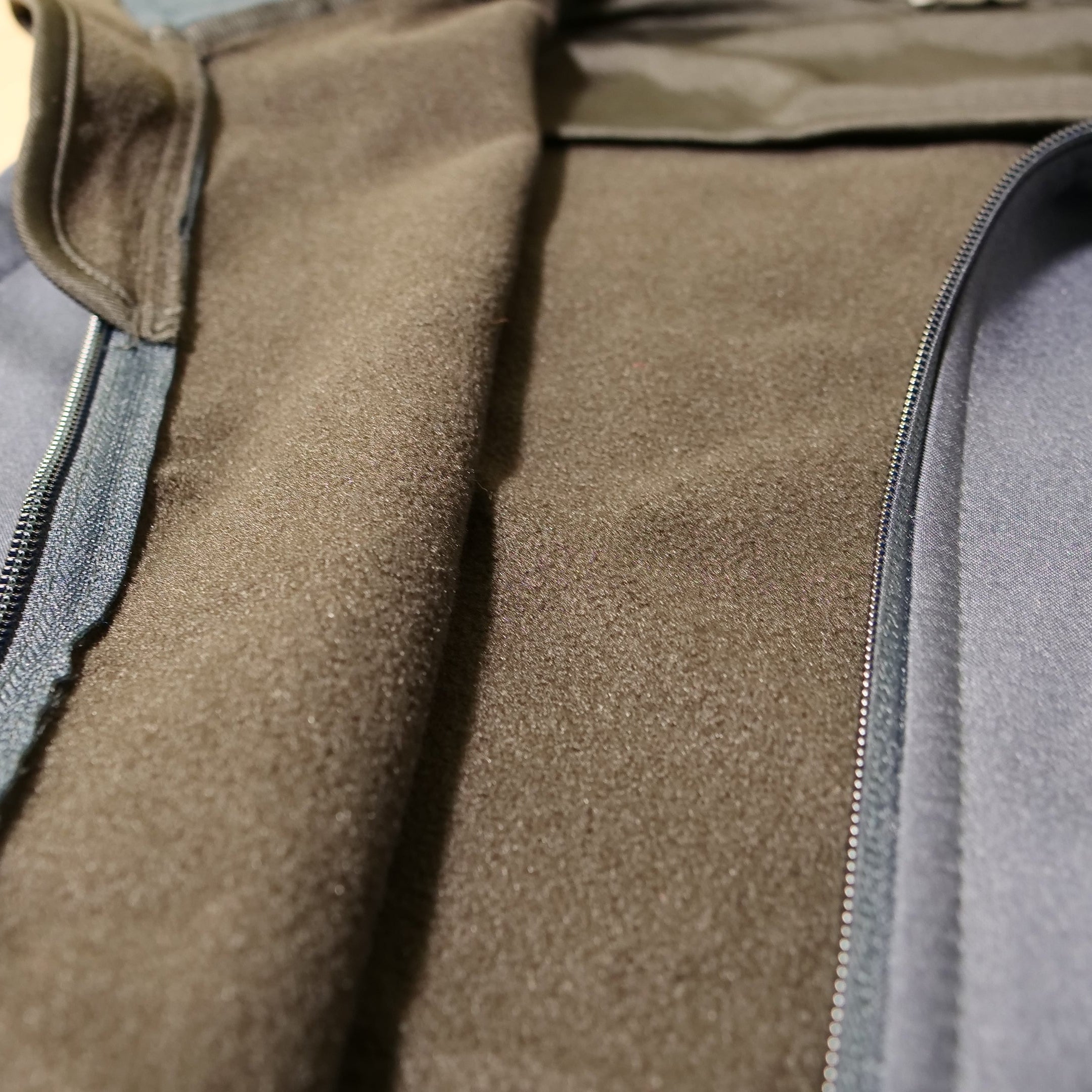 Close-up of a jackets fleeced inside