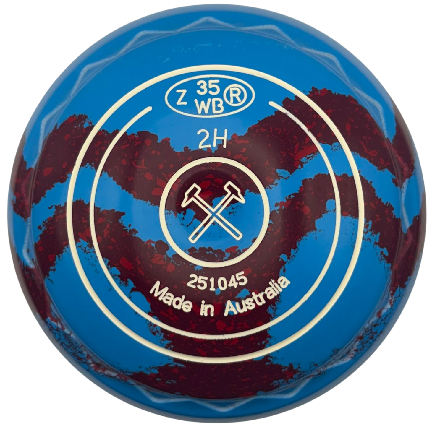 Aero Quantum 2H Solid Blue - Maroon Swirl Hammers Emblem Z-Scoop bXK 