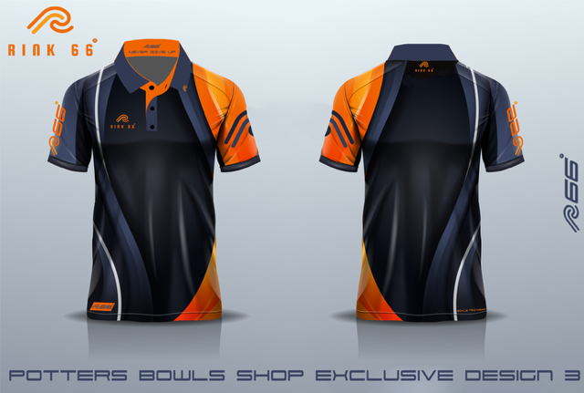 Potters Exclusive Rink 66 Polo Black/Orange